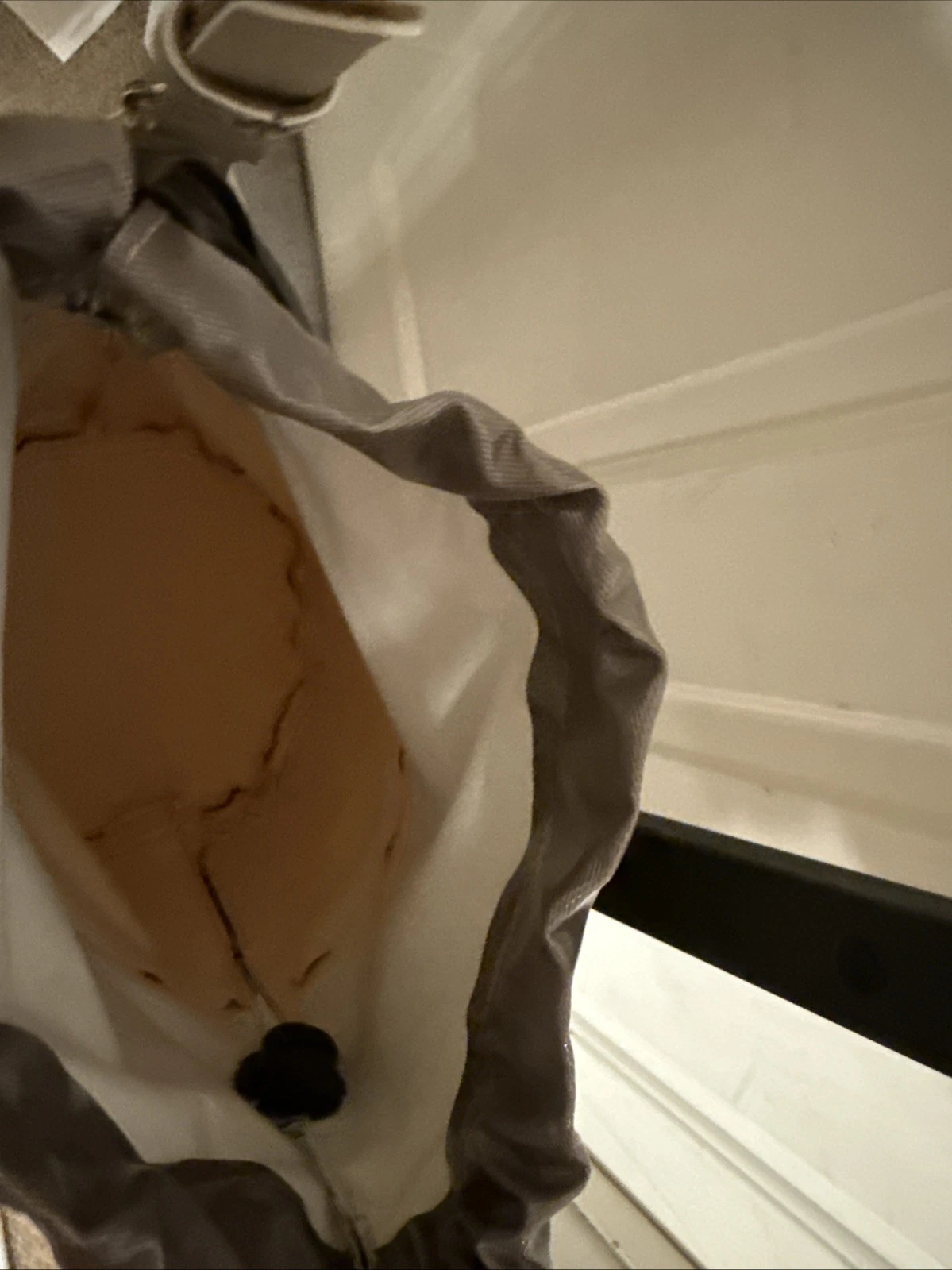 Obag Medium Tote Beige Brown Rubber Open Top Purse EUC, Italy - O Bag