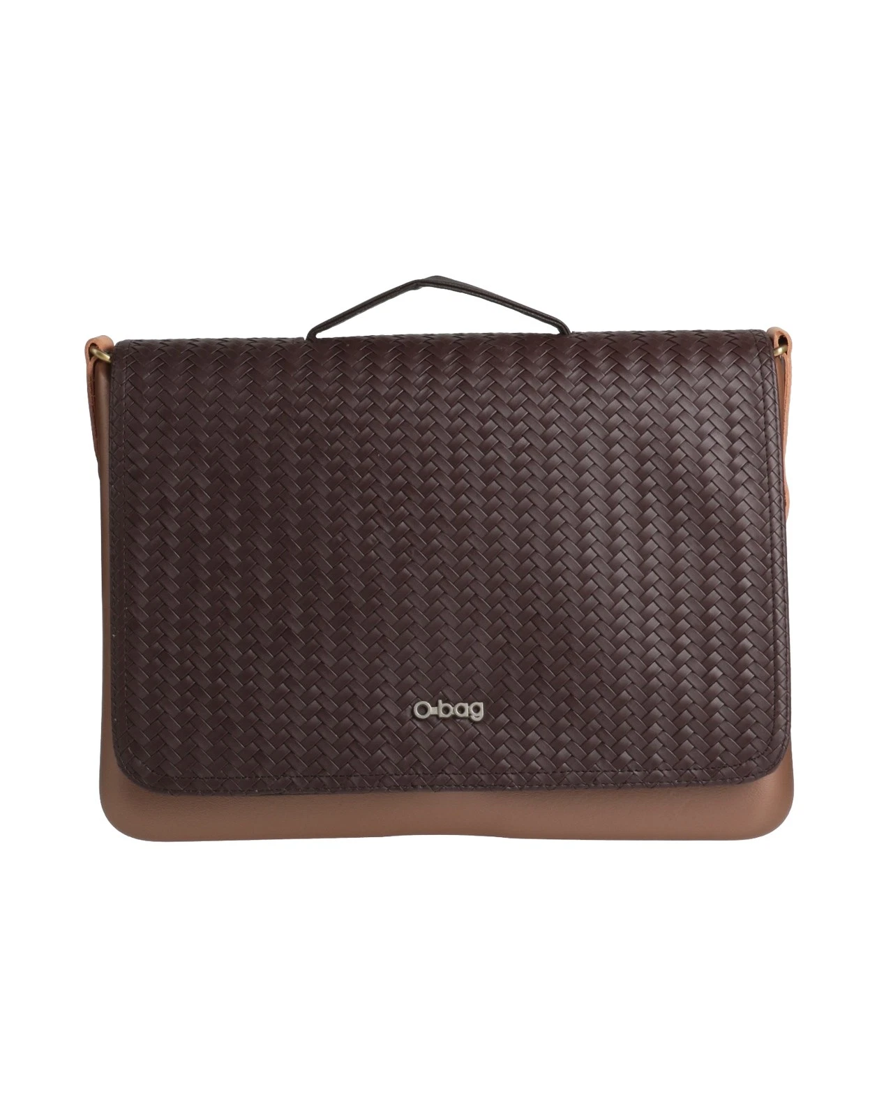 O BAG Rubber Briefcase Bag Weave Flap Detachable Strap - O Bag