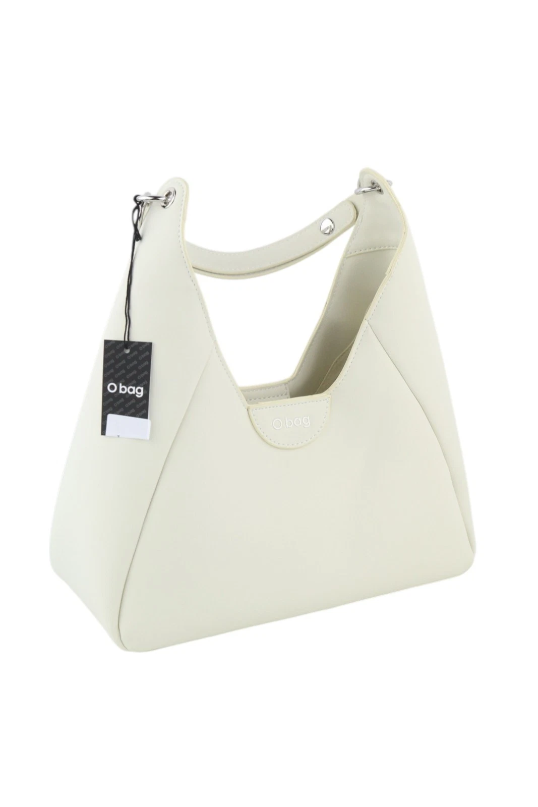 O Bag Ginevra Women Bag OS White Lined Hobo Crossbody Magnetic Closure Casual - O Bag
