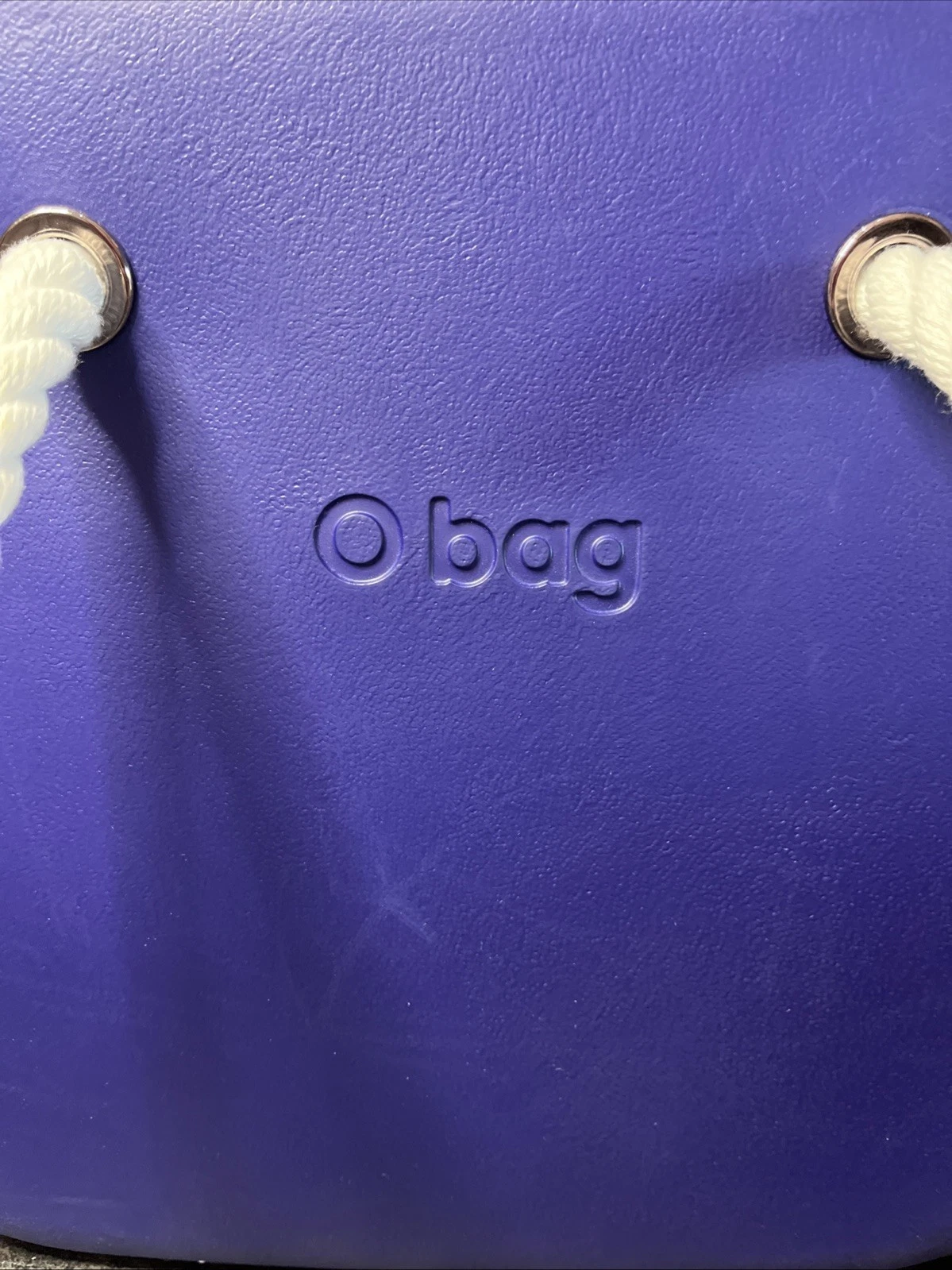 O -Bag Tote with insert, Made in Italy Blue With White Rope Handles - O Bag