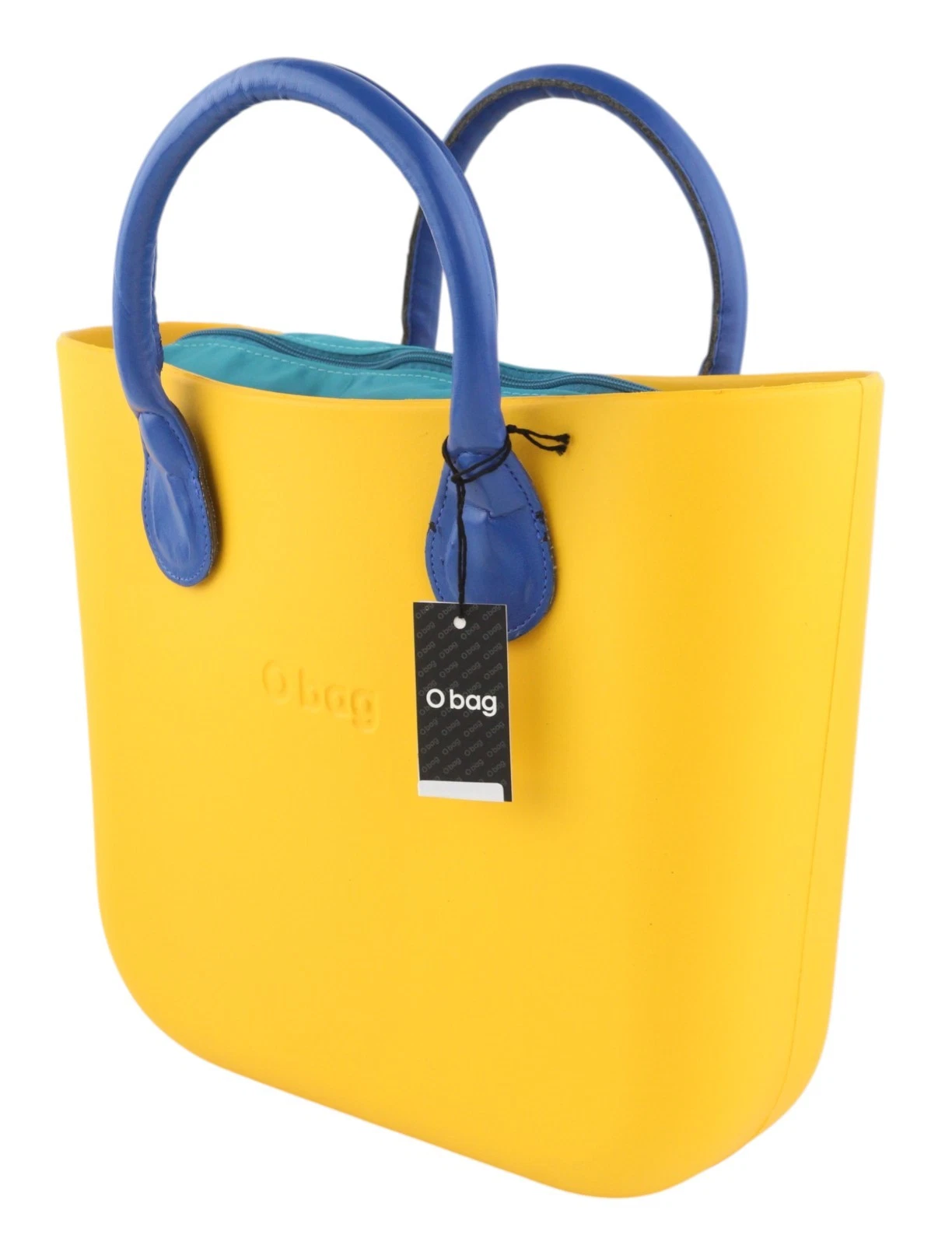 O Bag Mini Women Bag OS Yellow Blue Double Handles Zipper Square - O Bag