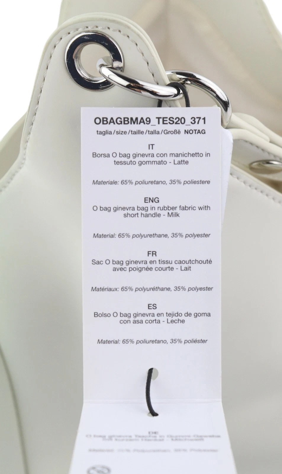 O Bag Ginevra Women Bag OS White Magnetic Close Lined Hobo Crossbody Logo - O Bag