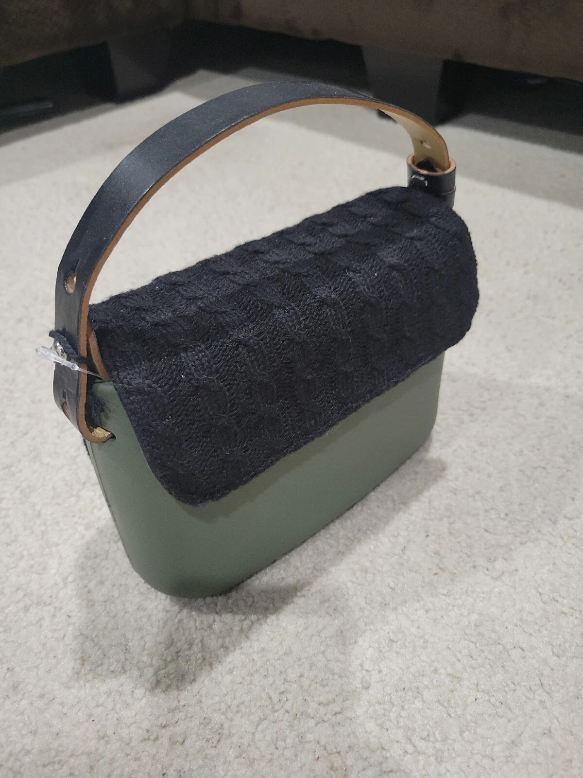 O BAG Small Purse Bag with Handle Italian Made Black Olive Green NEW. - O Bag