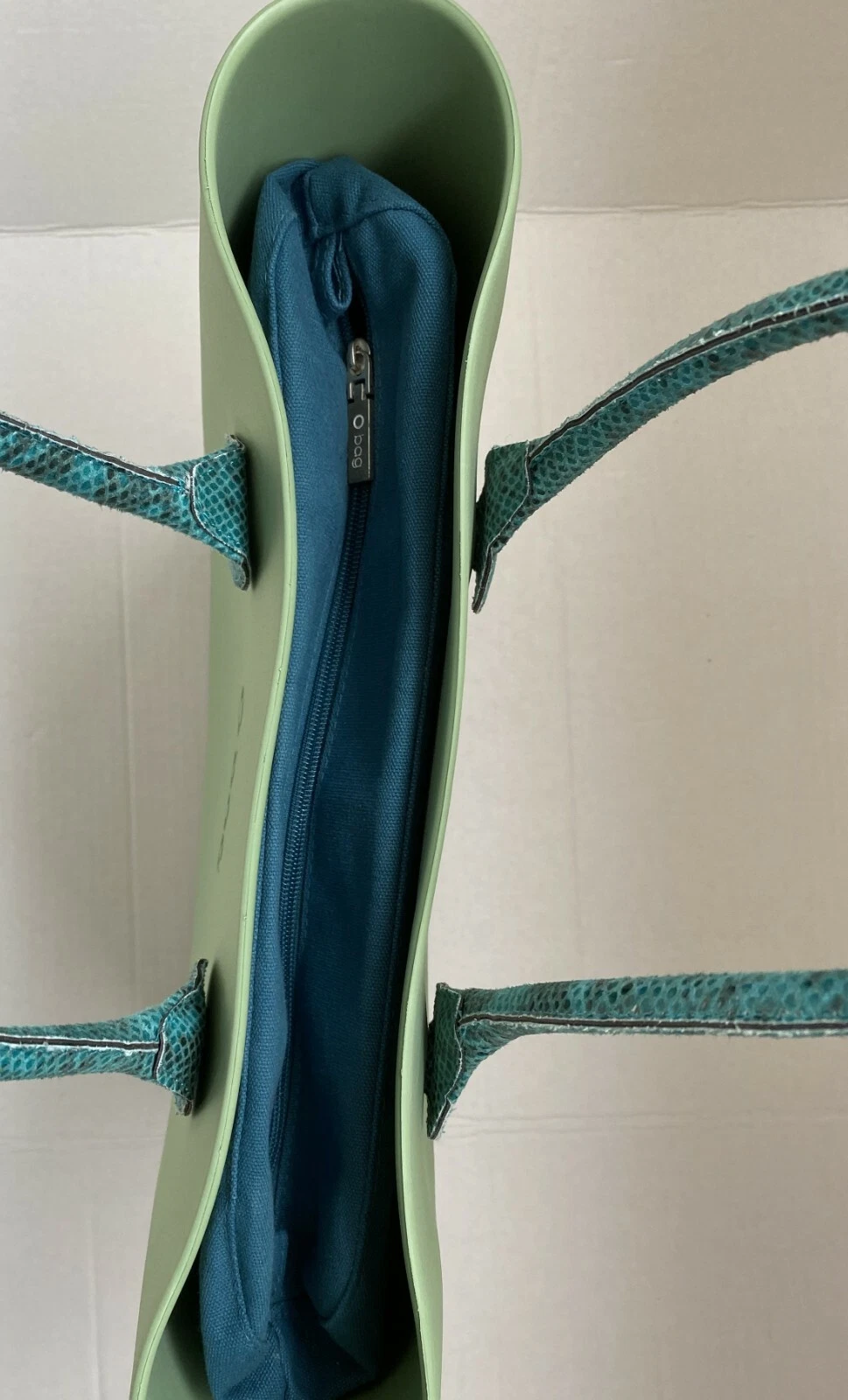 Obag Italy Eva Compound Tote Sage Green With Liner 16W x 12H x 4D - O Bag