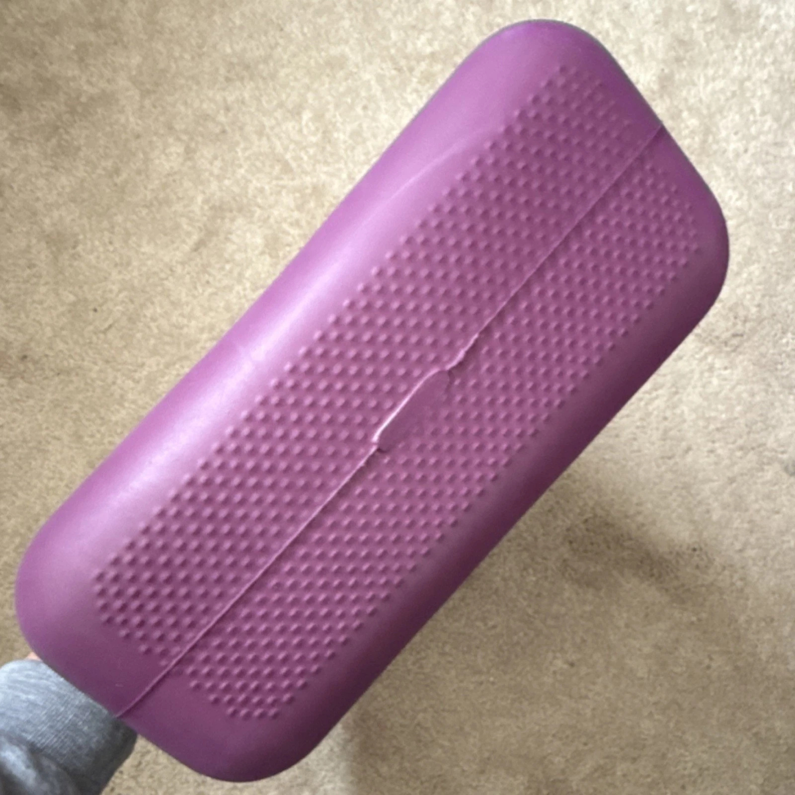 O bag Purple Large Tote with Light Green Leather Straps - O Bag