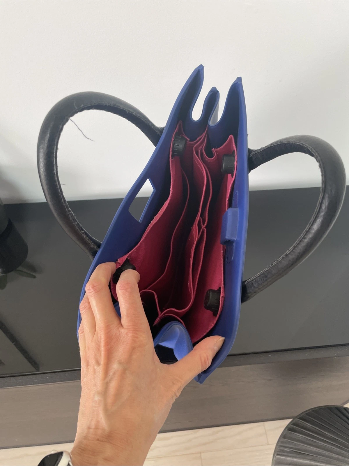 O Bag Tote Bag In Polyester With Interchangeable Inserts And Handles Blue - O Bag