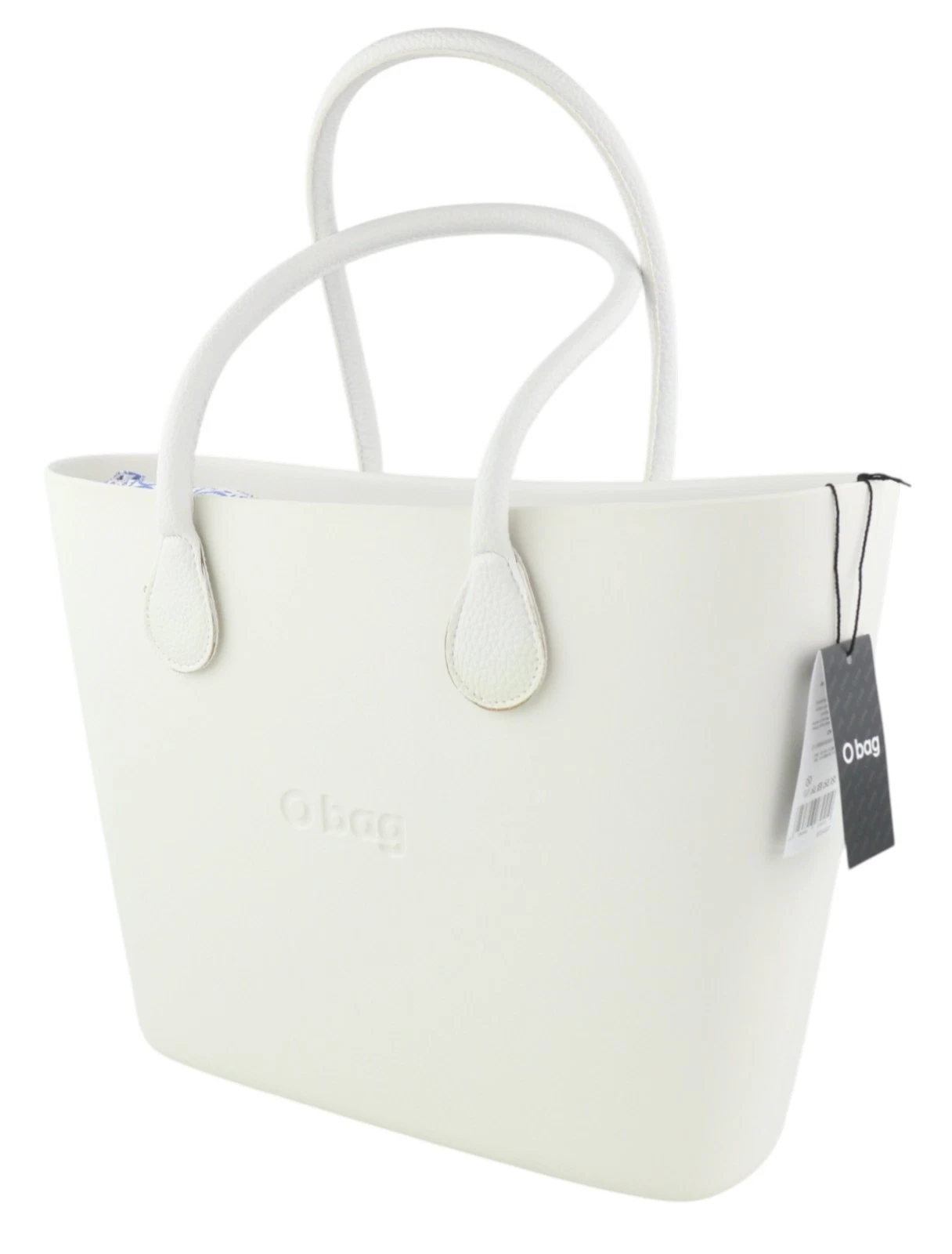 O Bag Urban Women's Bag OS White Double Handles Pattern Lining Trapezoid Tote - O Bag