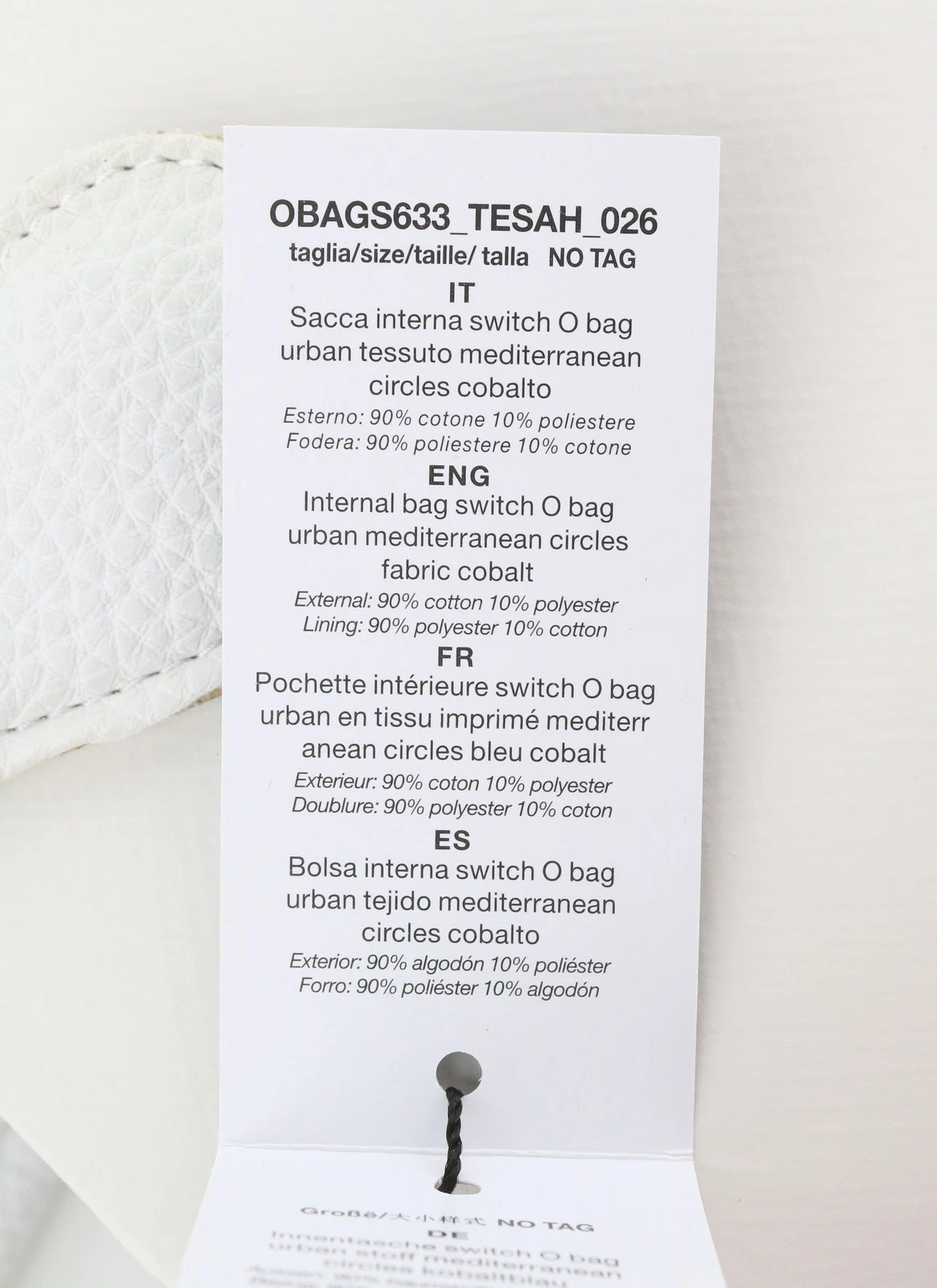 O Bag Urban Women's Bag OS White Double Handles Pattern Lining Trapezoid Tote - O Bag