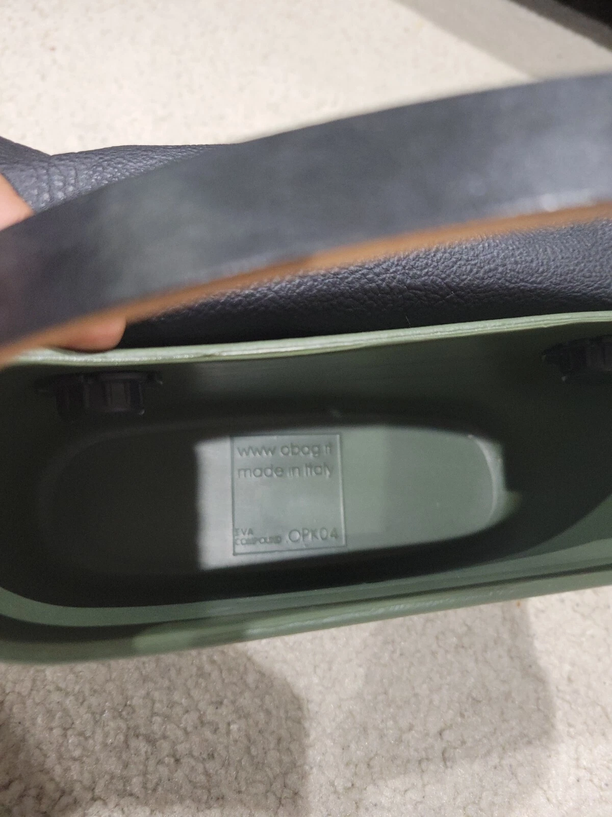 O BAG Small Purse Bag with Handle Italian Made Black Olive Green NEW. - O Bag