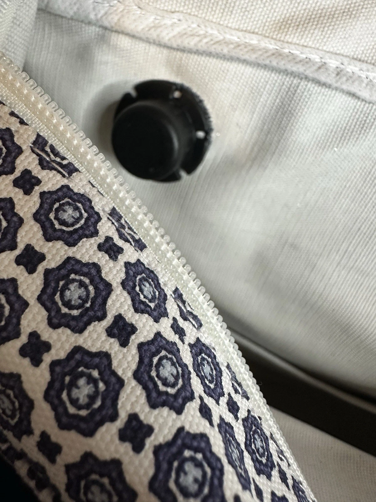 O Bag Italy Blue Waterproof Purse White Handles Removable Lining - O Bag