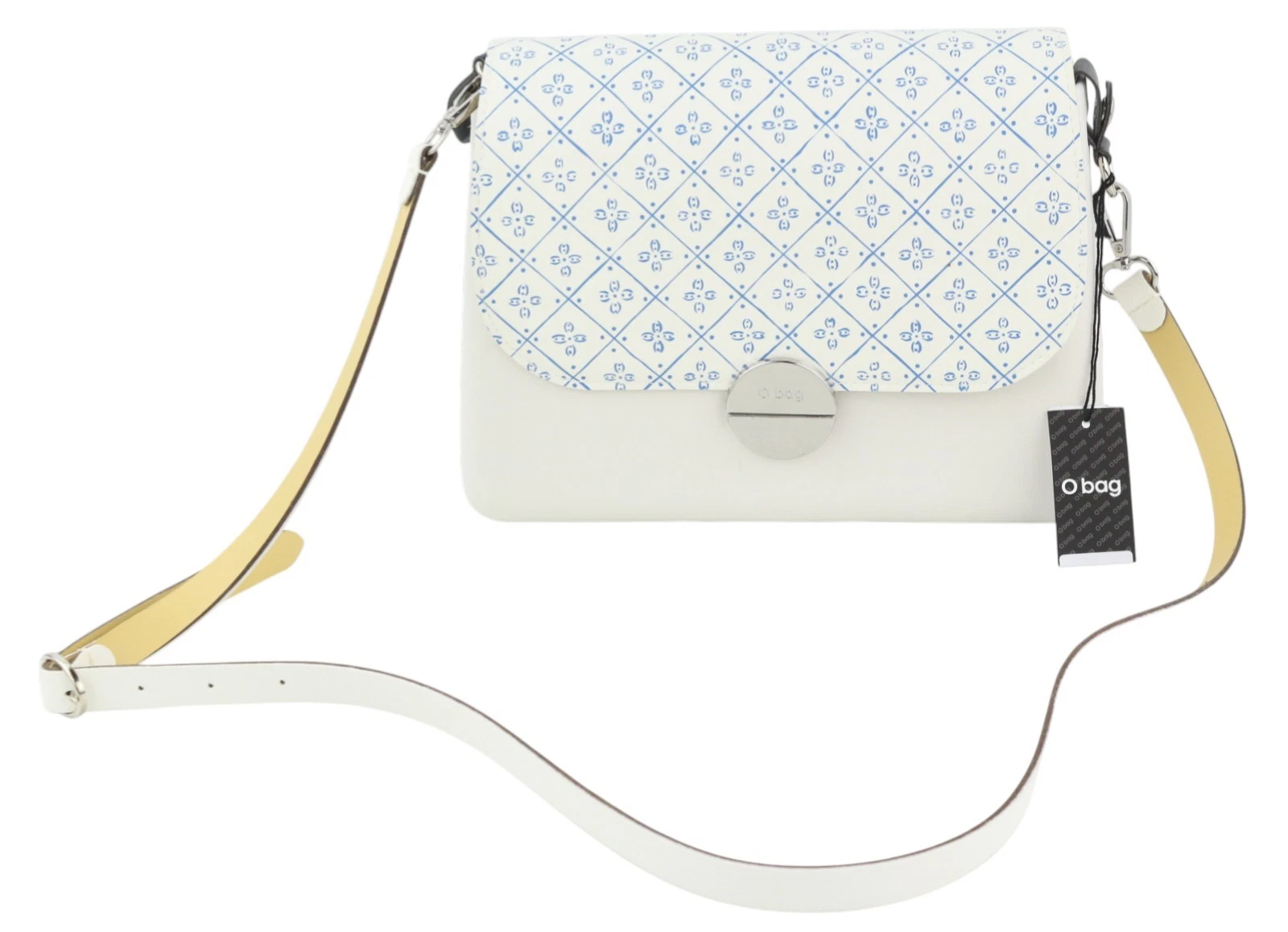 O Bag Glam Women Bag OS White Pattern Adjustable Strap Clasp Crossbody - O Bag