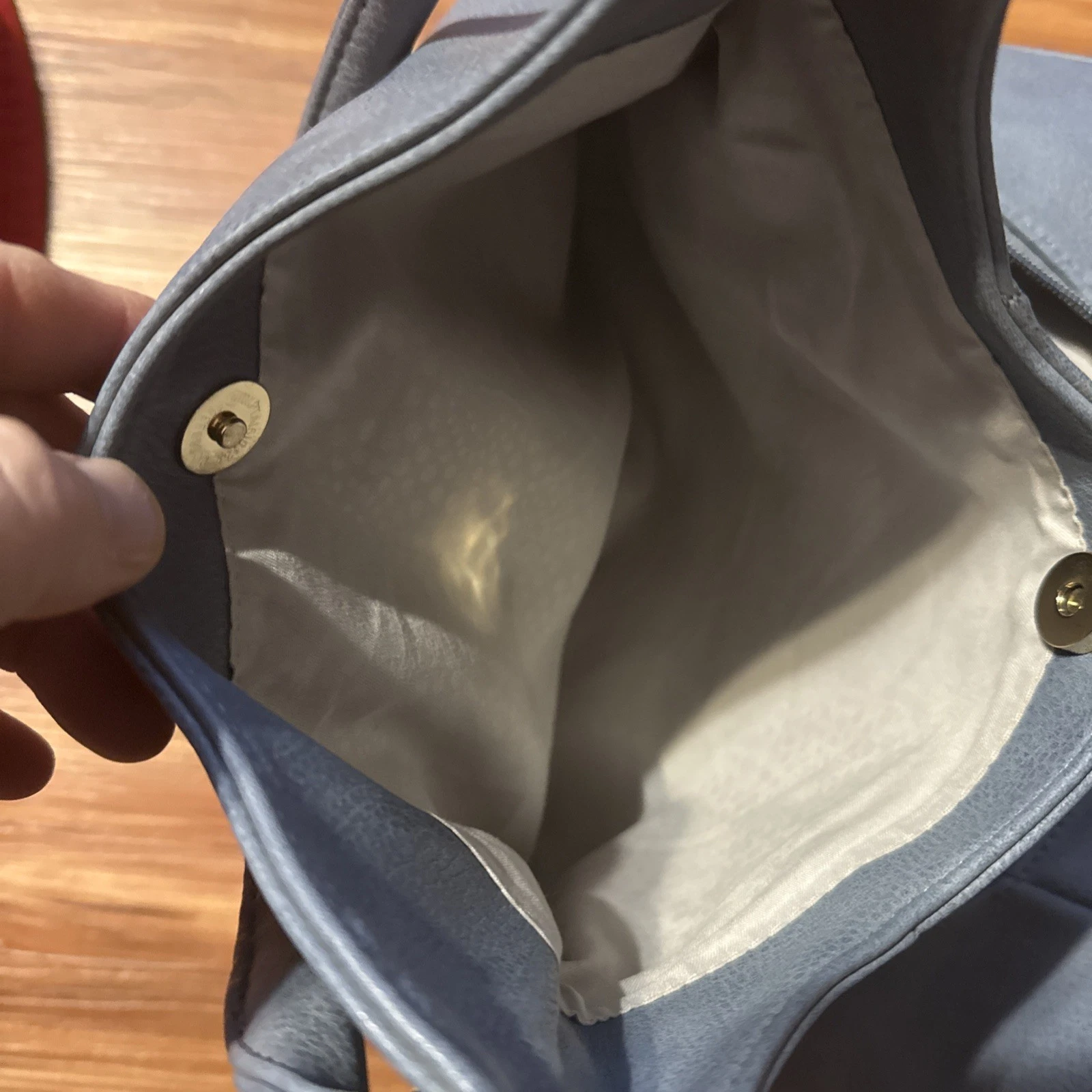 Gray Top Handle Bag Purse pockets and compartments - O Bag