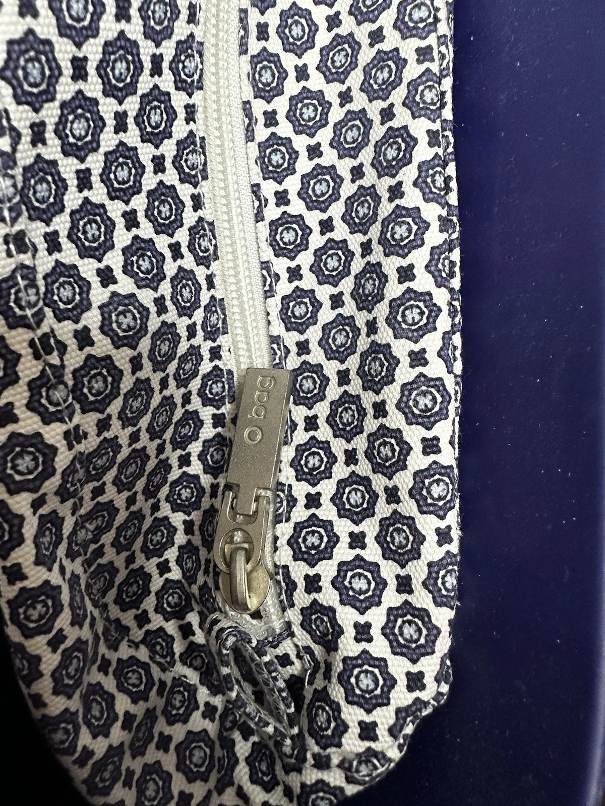 O Bag Italy Blue Waterproof Purse White Handles Removable Lining - O Bag