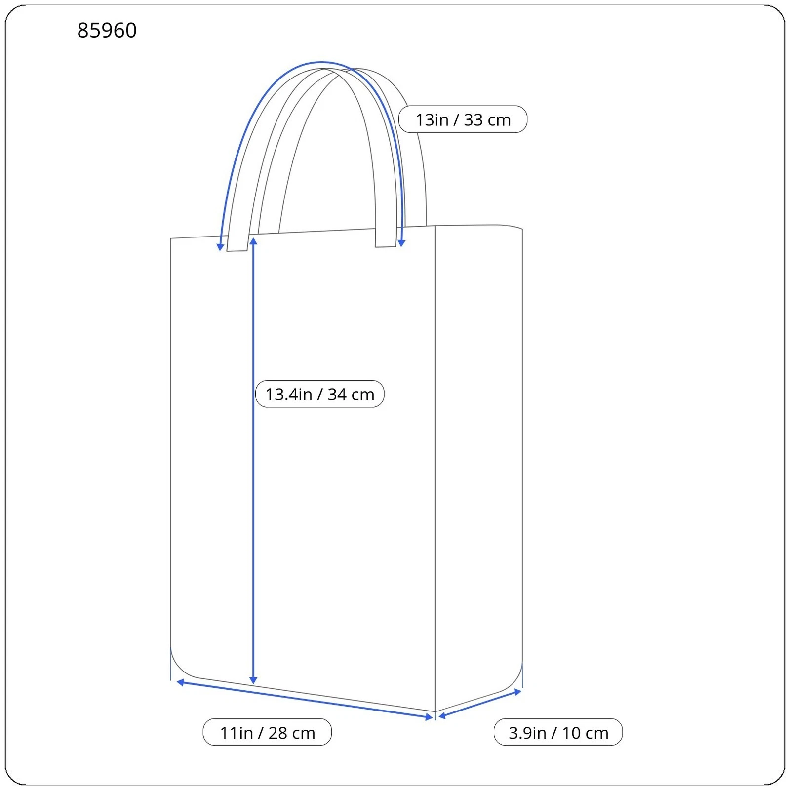 O Bag Chic Women's Bag OS Blue Double Handles Inner Compact Square Tote - O Bag