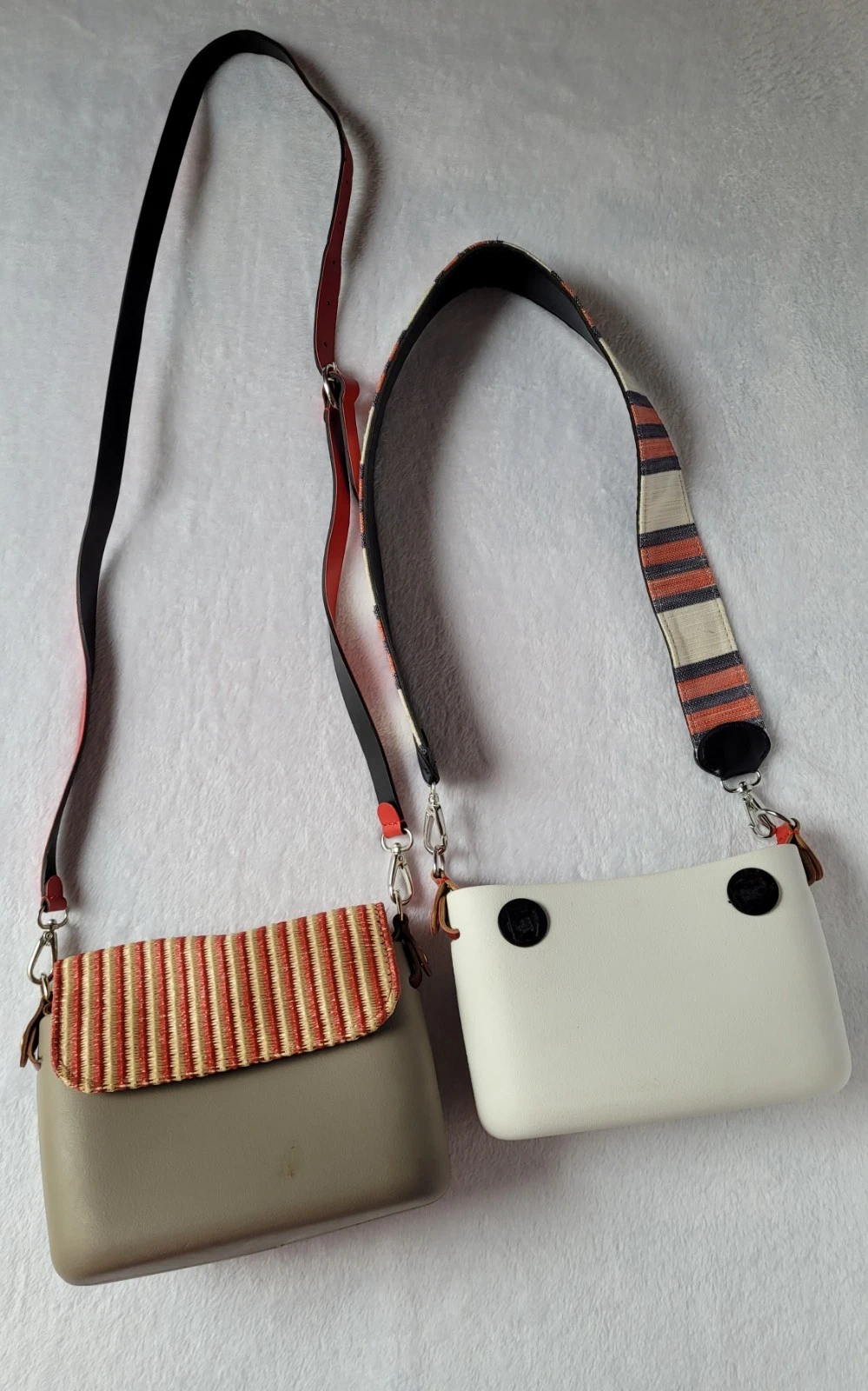 Two Bags O Bag Italy Eva Dark Gray/White/ Crossbody/Shoulder Bag - O Bag