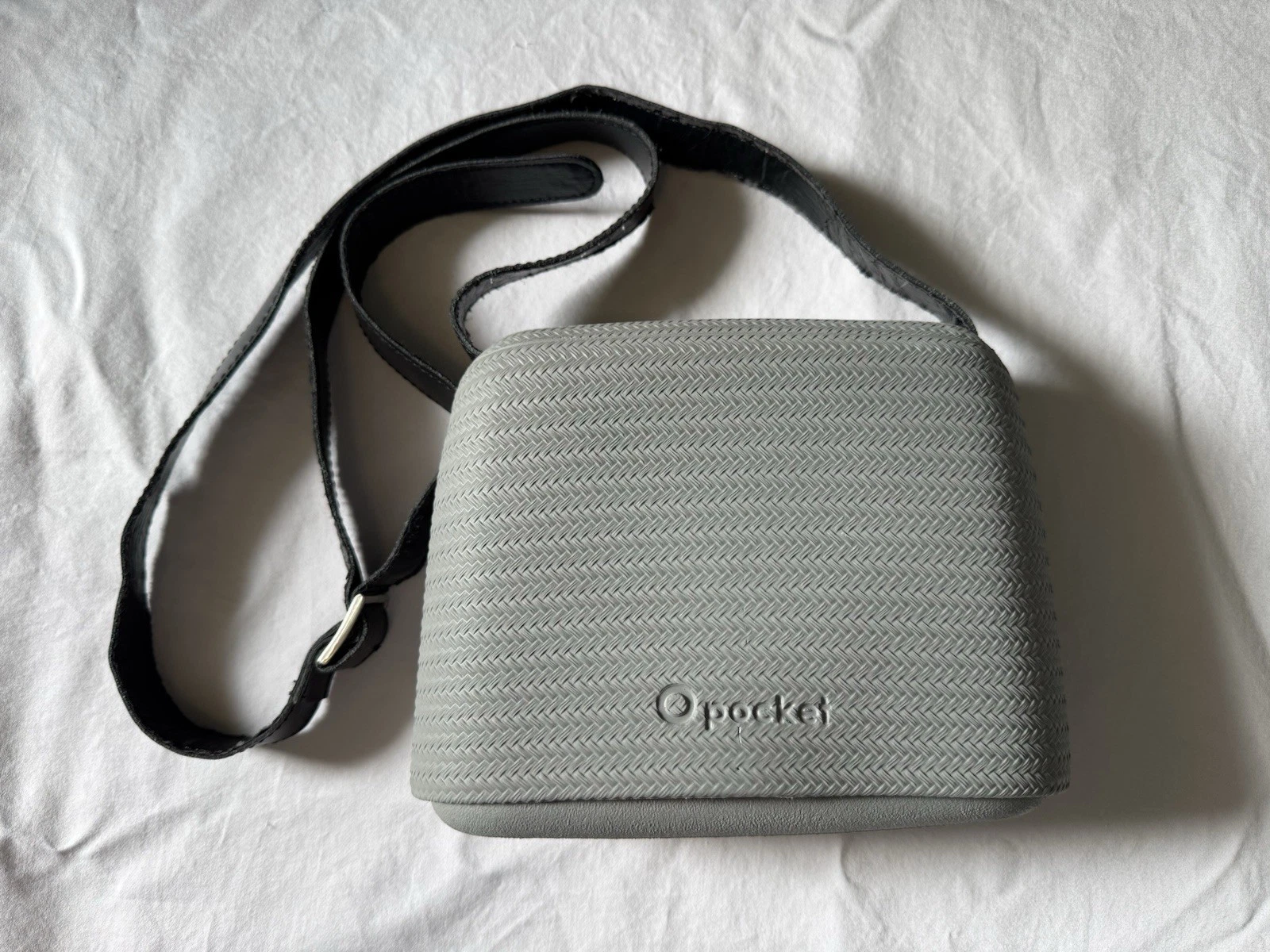 O Pocket Bag FullSpot Italian Crossbody Slide Purse Made In Italy Gray Grey - O Bag