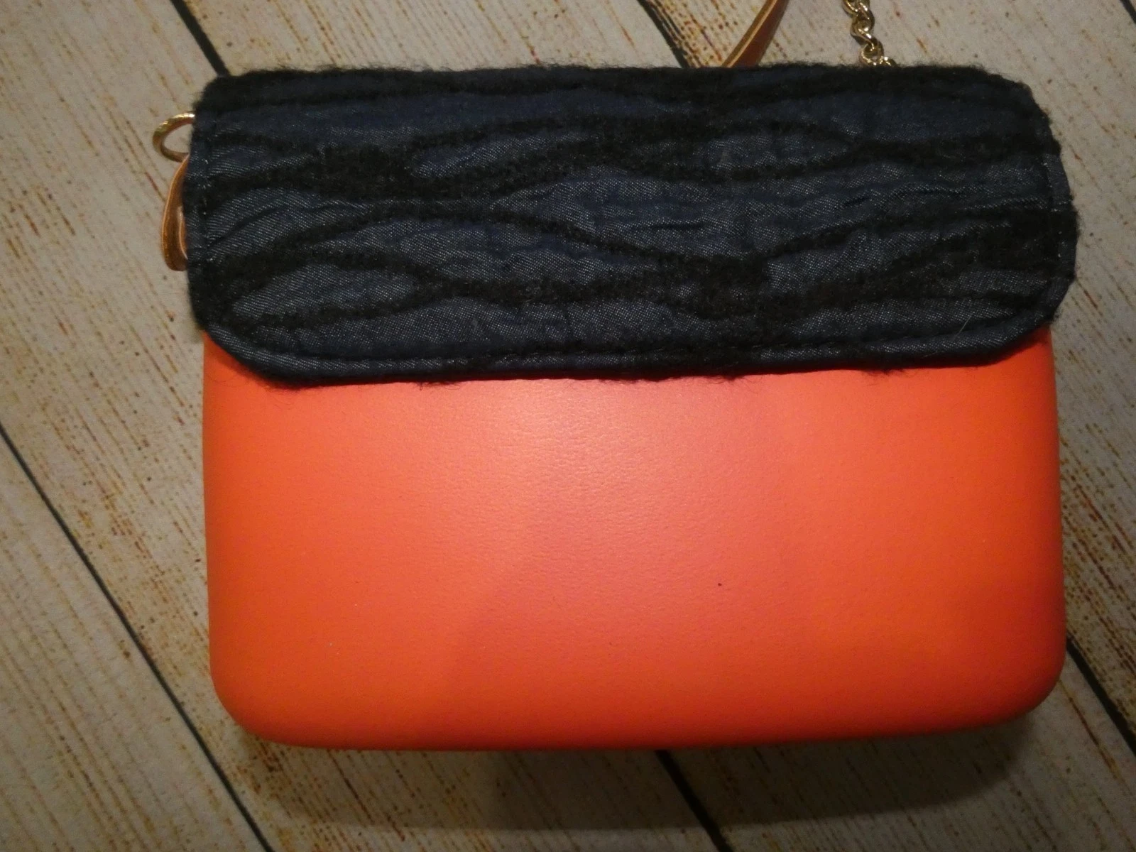 O Bag Italy Small Chain Link Mini Bag Coral Pink Blue Fabric Made in Italy - O Bag