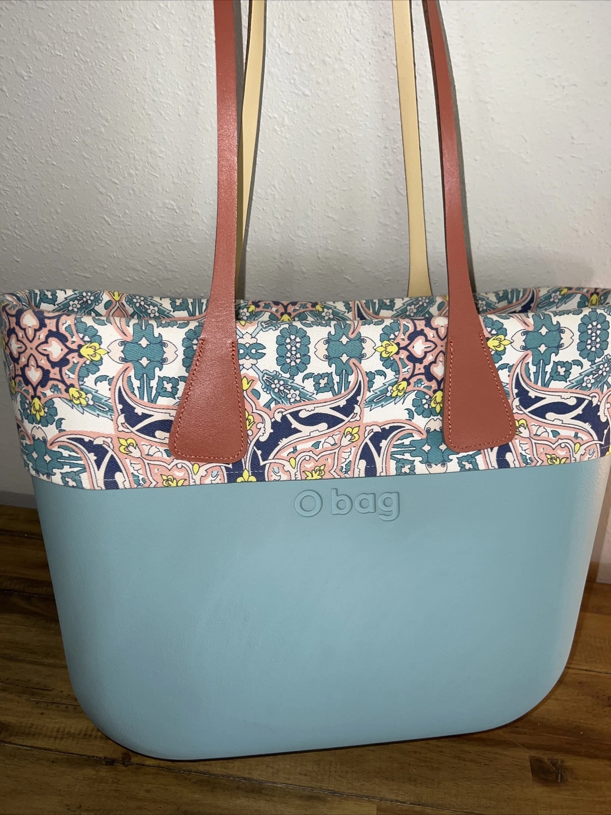 Obag O Bag Sage Teal Handbag Italy With Paisley Dust bag - O Bag