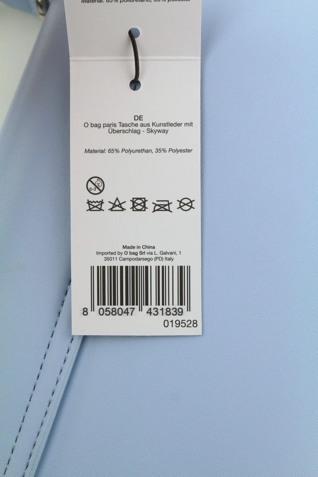 O Bag With Patina Women's Bag OS Light Blue Padded Logo Square Shoulder Bag - O Bag