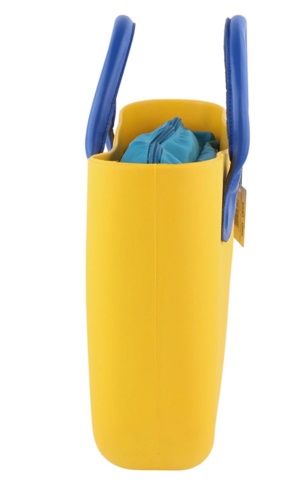O Bag Mini Women's Bag OS Yellow Blue Double Handles Zipper Square - O Bag