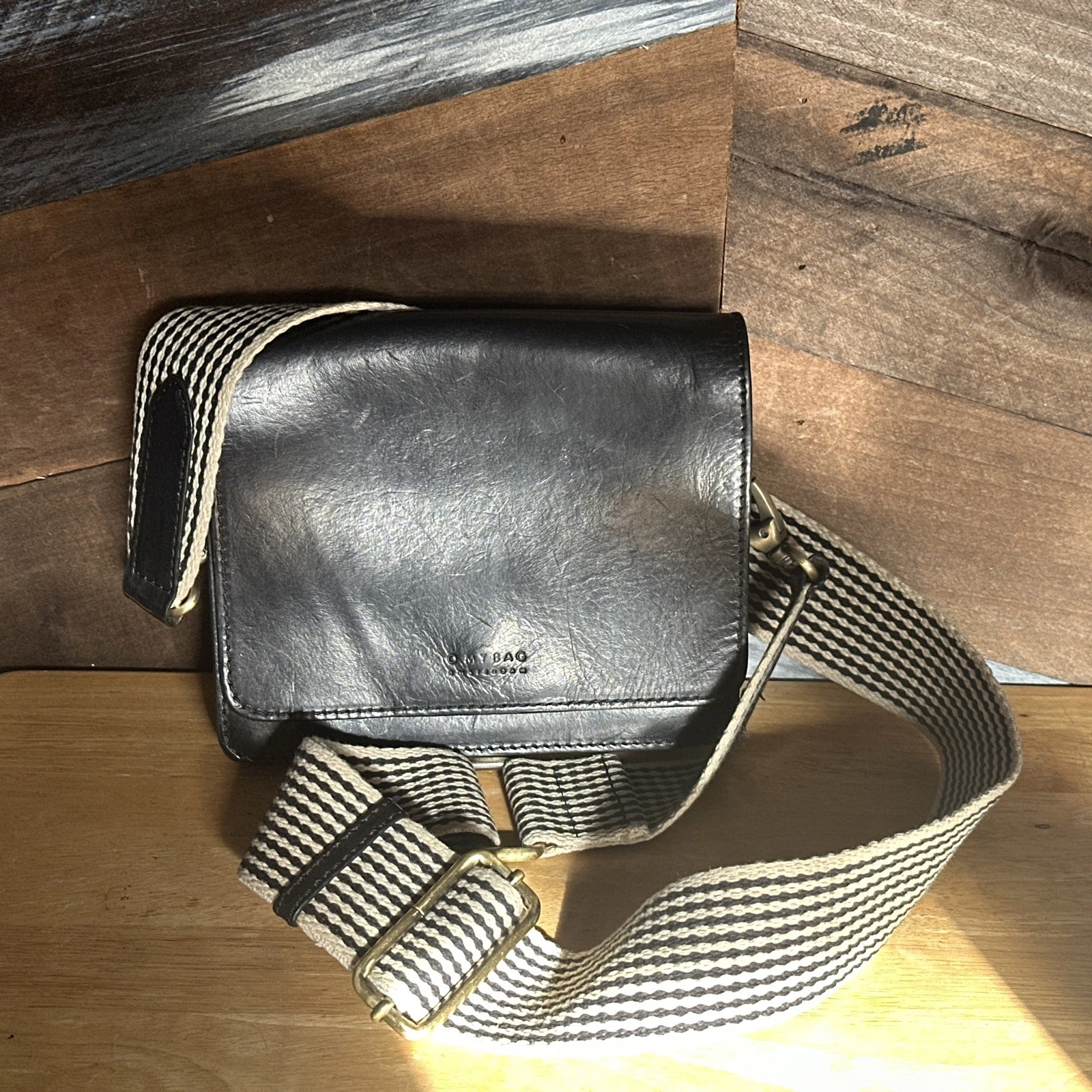 O my Bag Amsterdam Vegan Leather Audrey Mini Black Crossbody Purse - O Bag