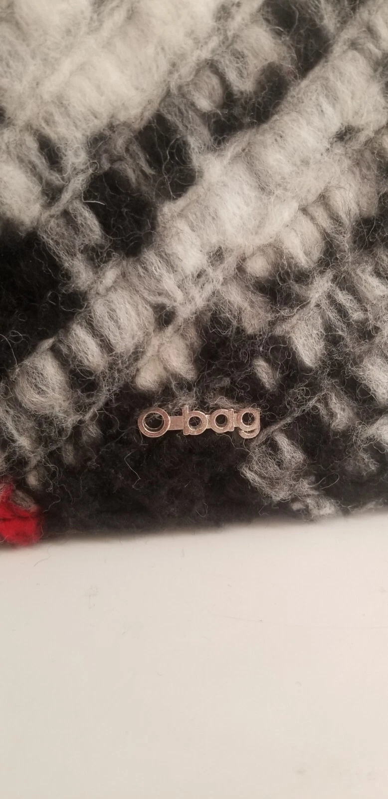 O BAG Small Purse Bag w/ Leather Handle Made in Italy Black Red Gray OPK04 - O Bag