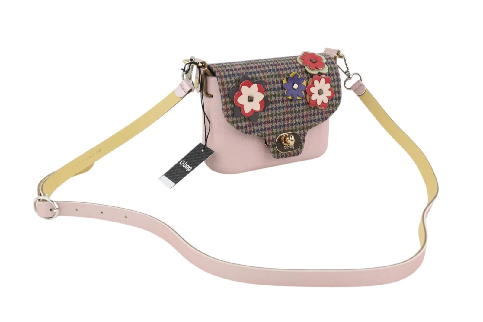 O Bag Micro Pocket Mix Women Bag OS Pink Floral Strap Small Crossbody Pouch - O Bag