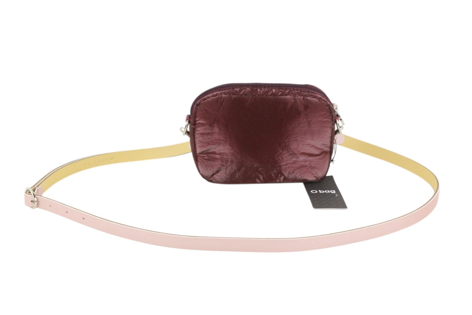 O Bag Extra Pocket Women Bag OS Burgundy Zip Closure Adjustable Crossbody Strap - O Bag