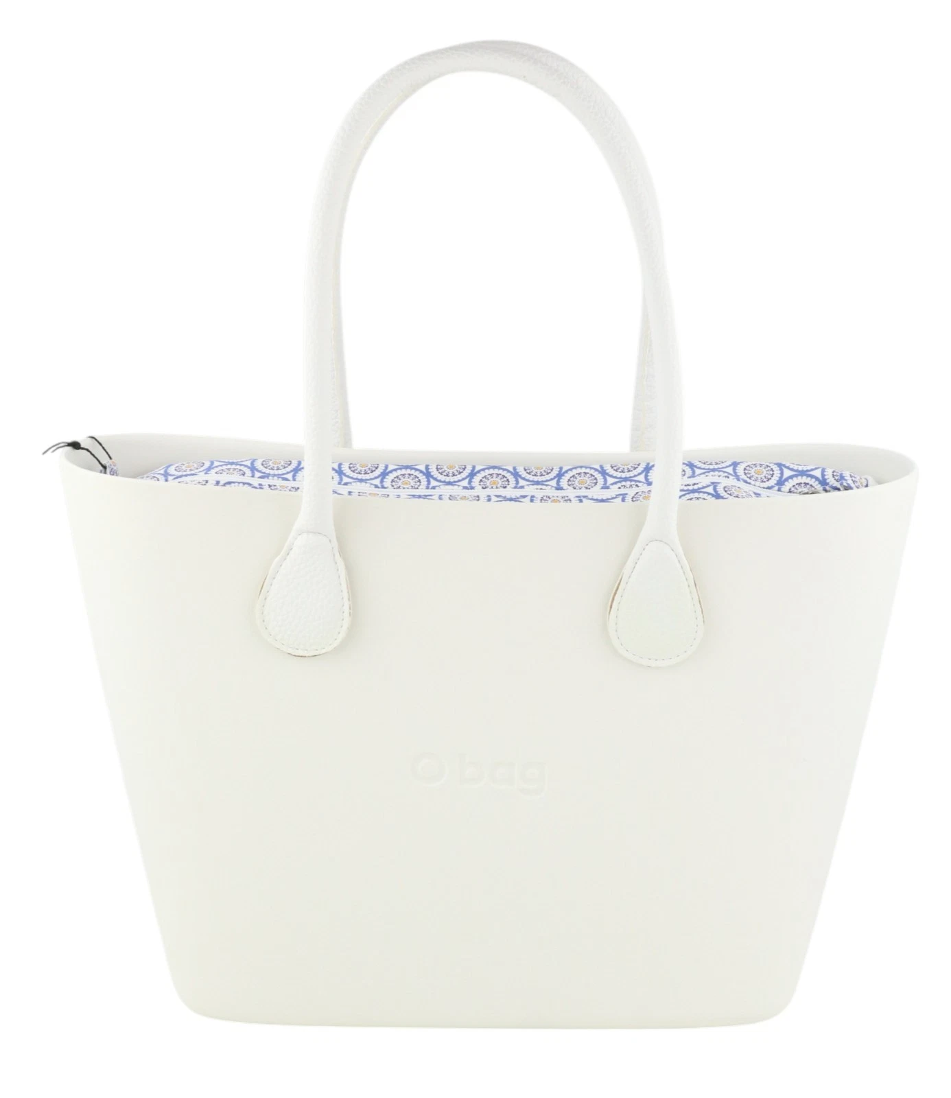 O Bag Urban Women's Bag OS White Double Handles Pattern Lining Trapezoid Tote - O Bag
