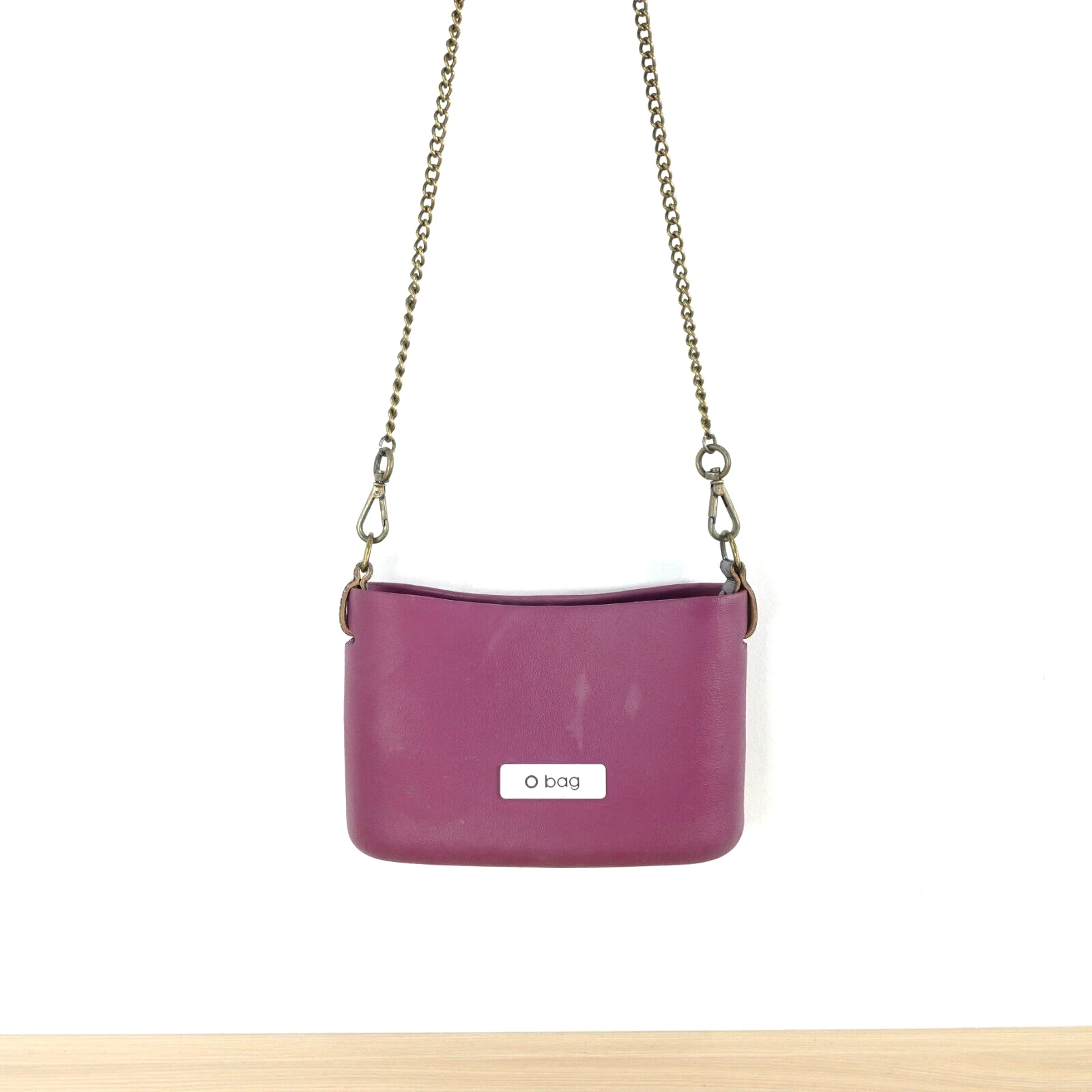 Plum Crossbody Purse Sling Gold Chain Small Italian Rubber Bag Clutch ITALY - O Bag