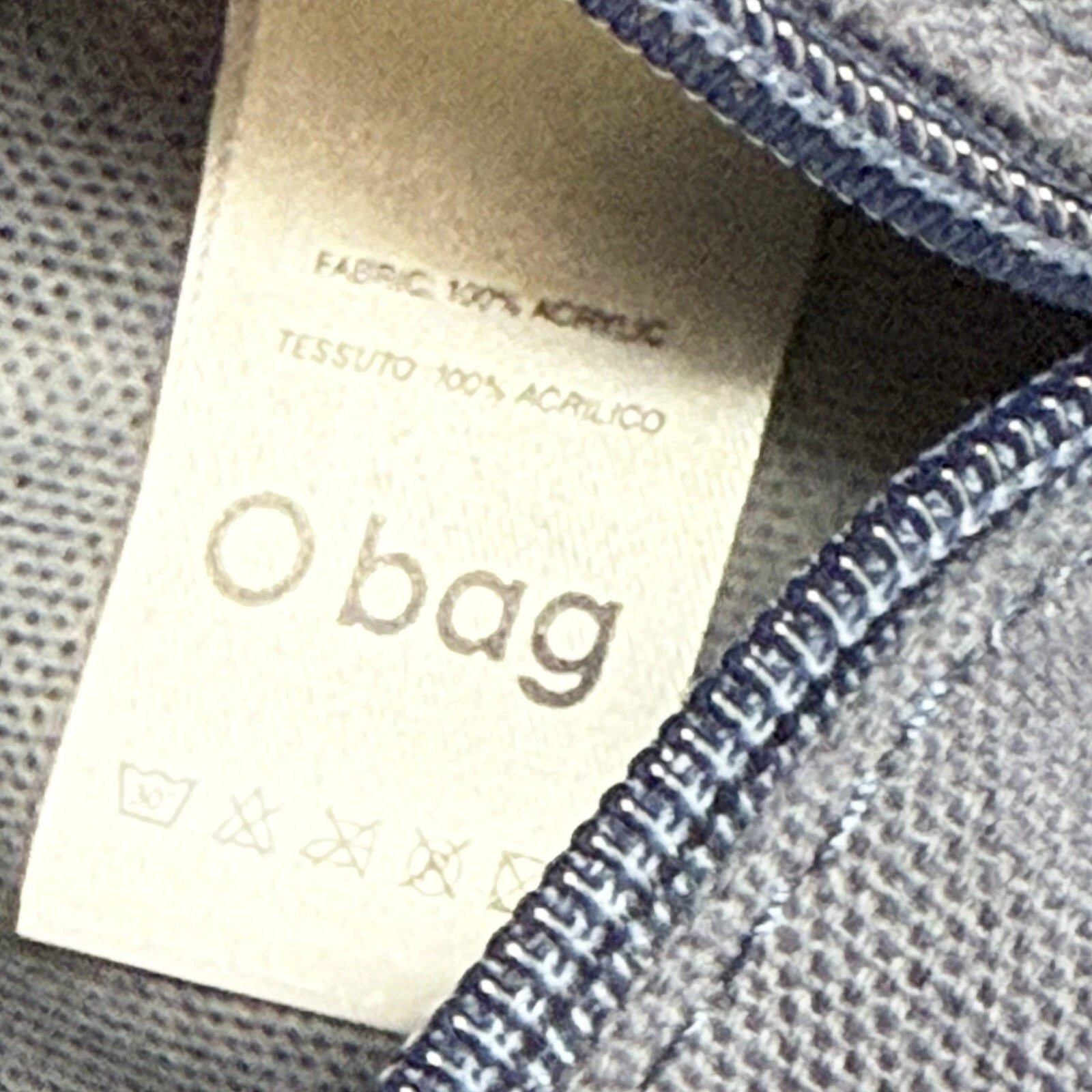 O BAG OBAG Women Tote Purse Shoulder Bag Navy Curry Yellow Rubber Zip Top Lined - O Bag