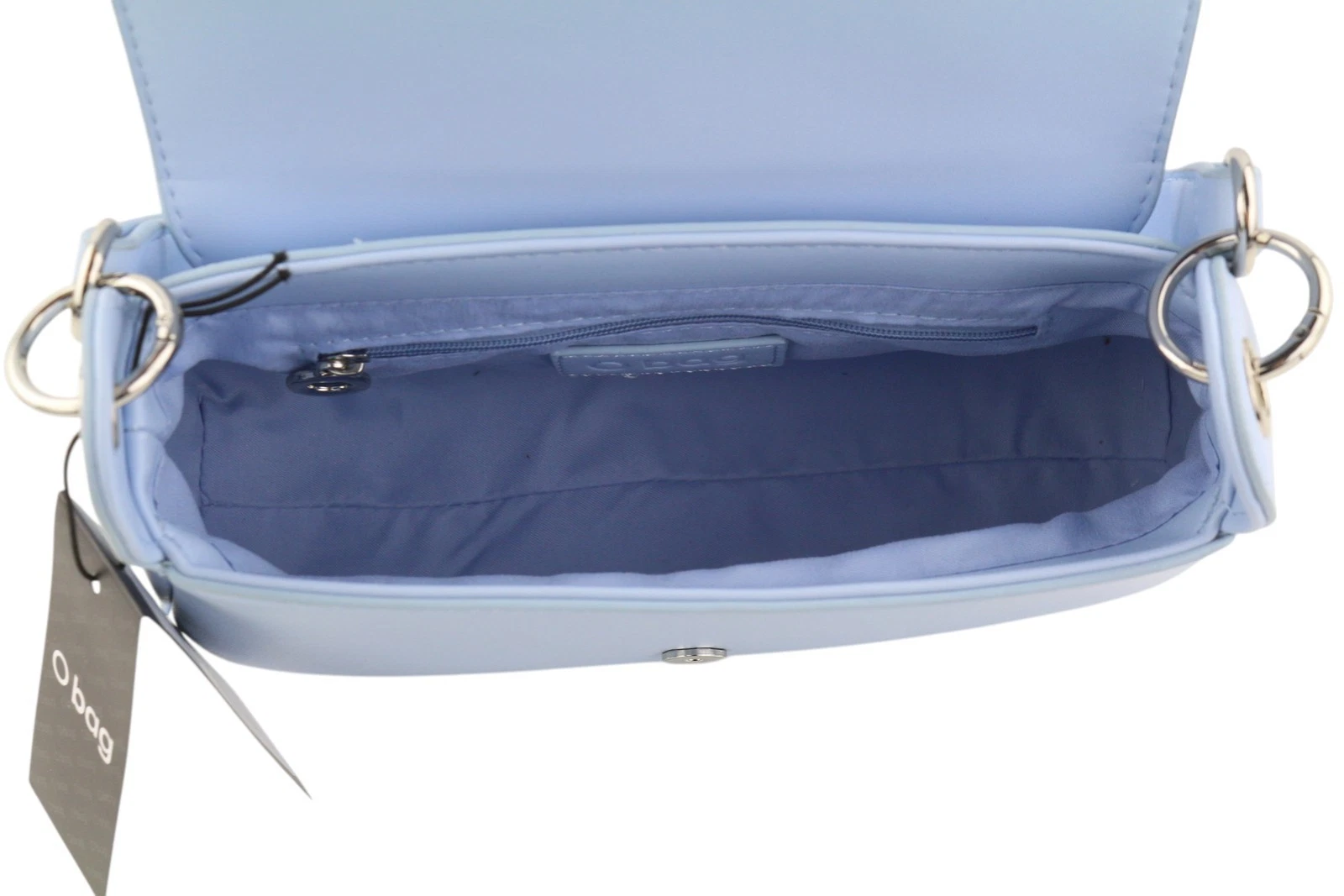 O Bag With Patina Women's Bag OS Light Blue Padded Logo Square Shoulder Bag - O Bag