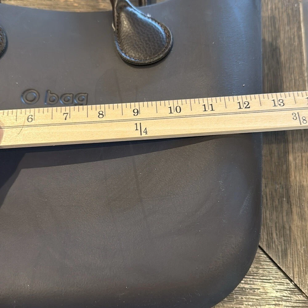 O Bag Tote with Herringbone Insert & Leather Handles Large Brown Italian - O Bag