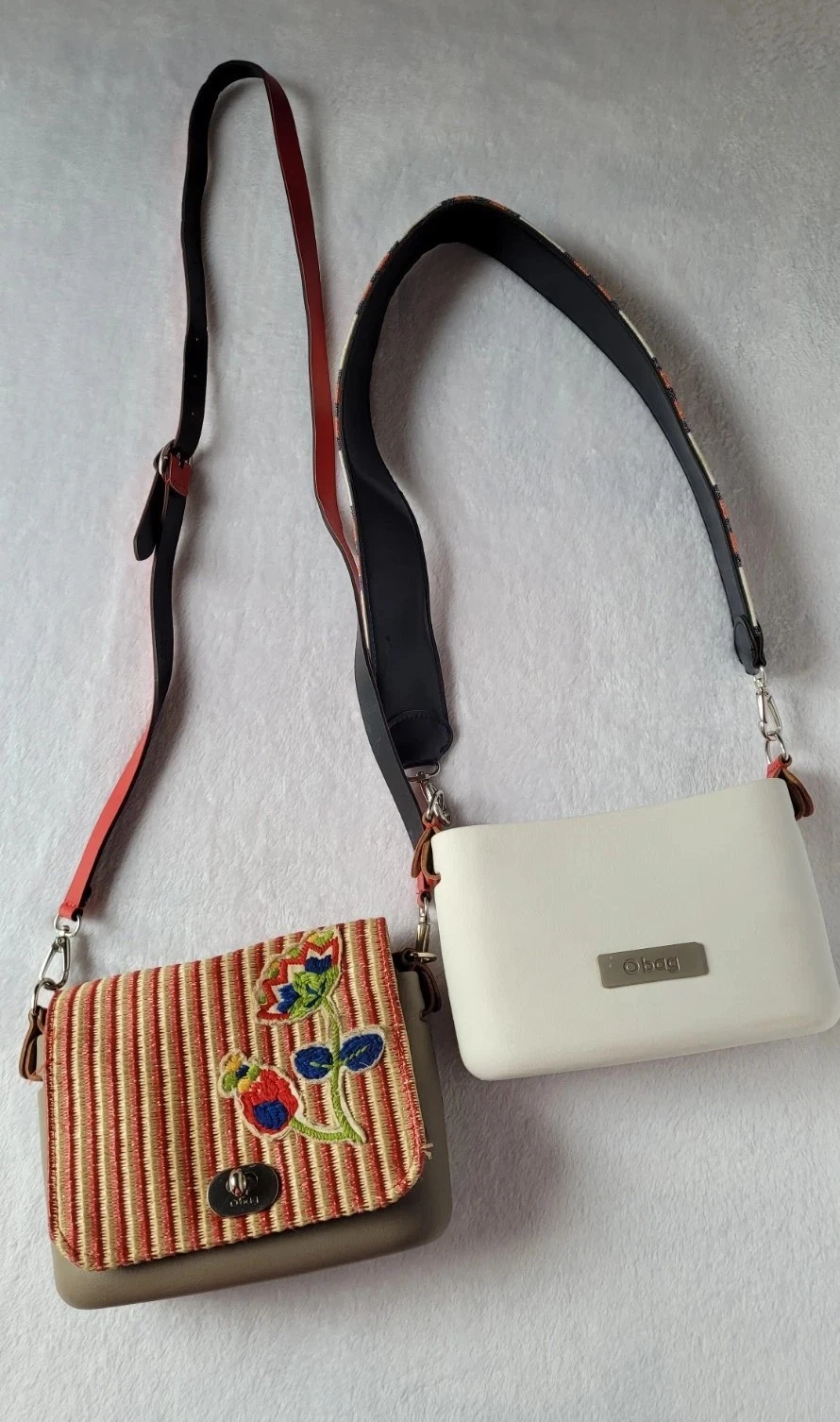 Two Bags O Bag Italy Eva Dark Gray/White/ Crossbody/Shoulder Bag - O Bag