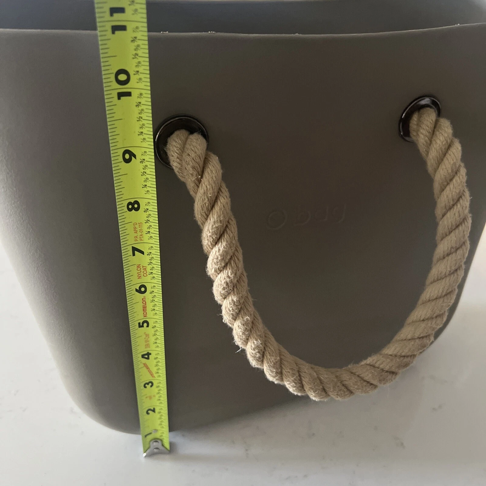 OBag Rubber Classic Tote w/Rope And Leather Straps 2 Straps Included - O Bag