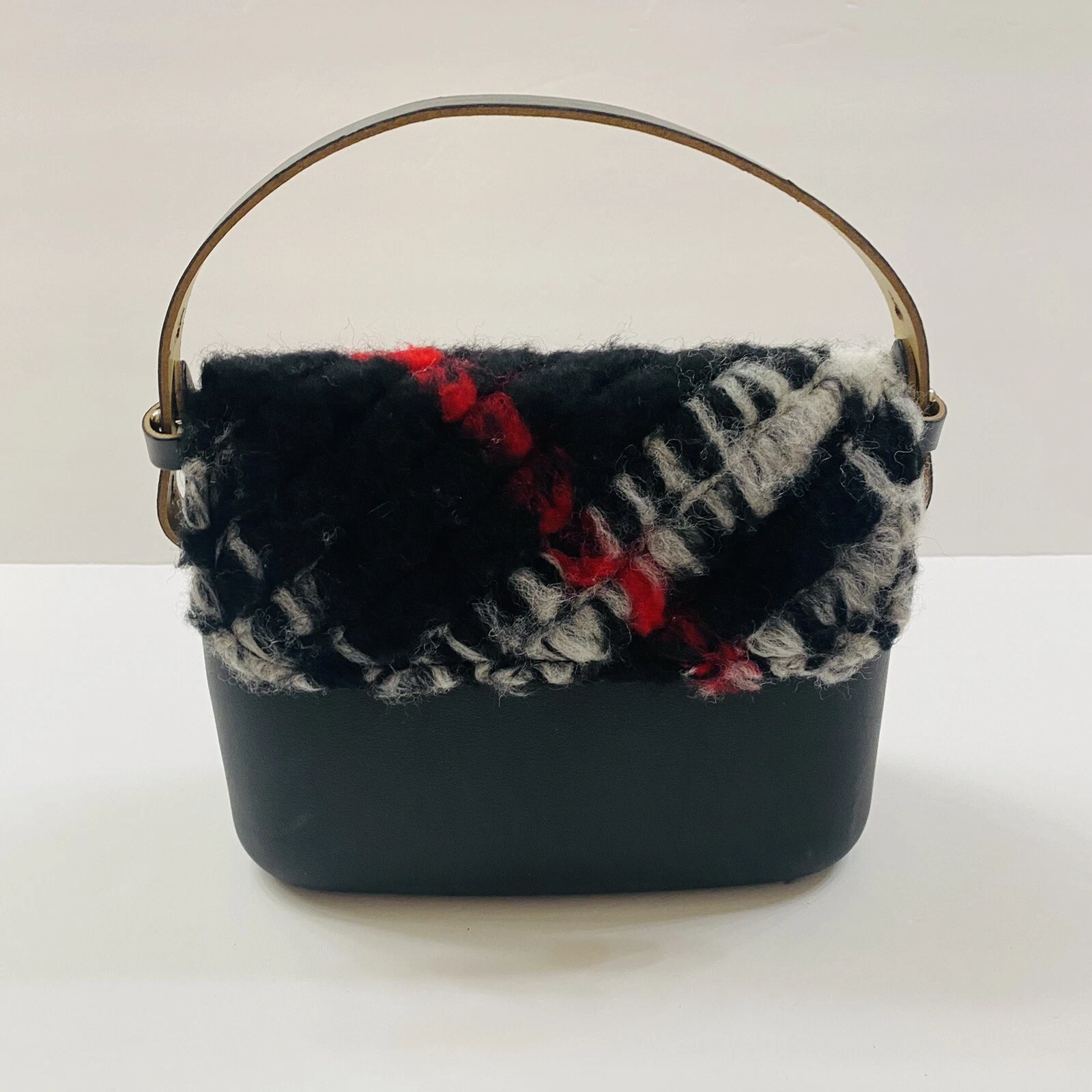 O BAG Small Purse Bag with Handle Italian Made Black Red Gray NEW - O Bag