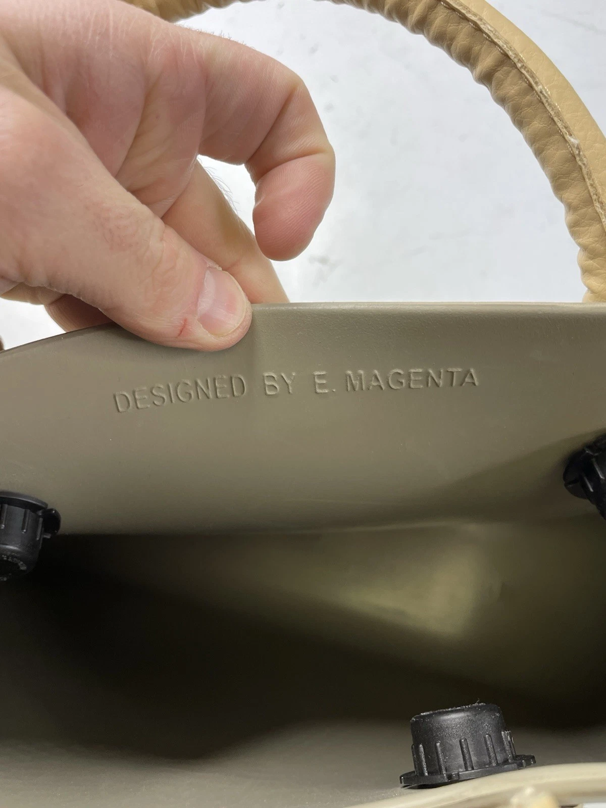 Obag O Bag Handbag Italy Summer Beach Tote Leather Handles - O Bag