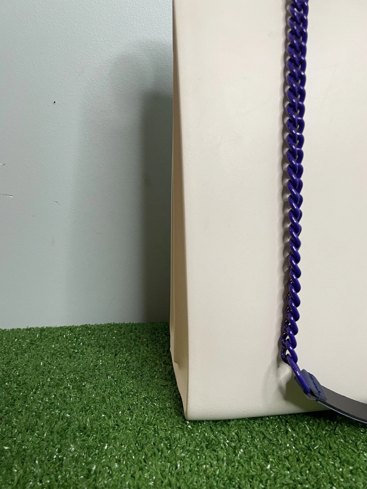 OBag Rubber White Tote Bag Handbag Double Chain Handles Classic Iconic - O Bag