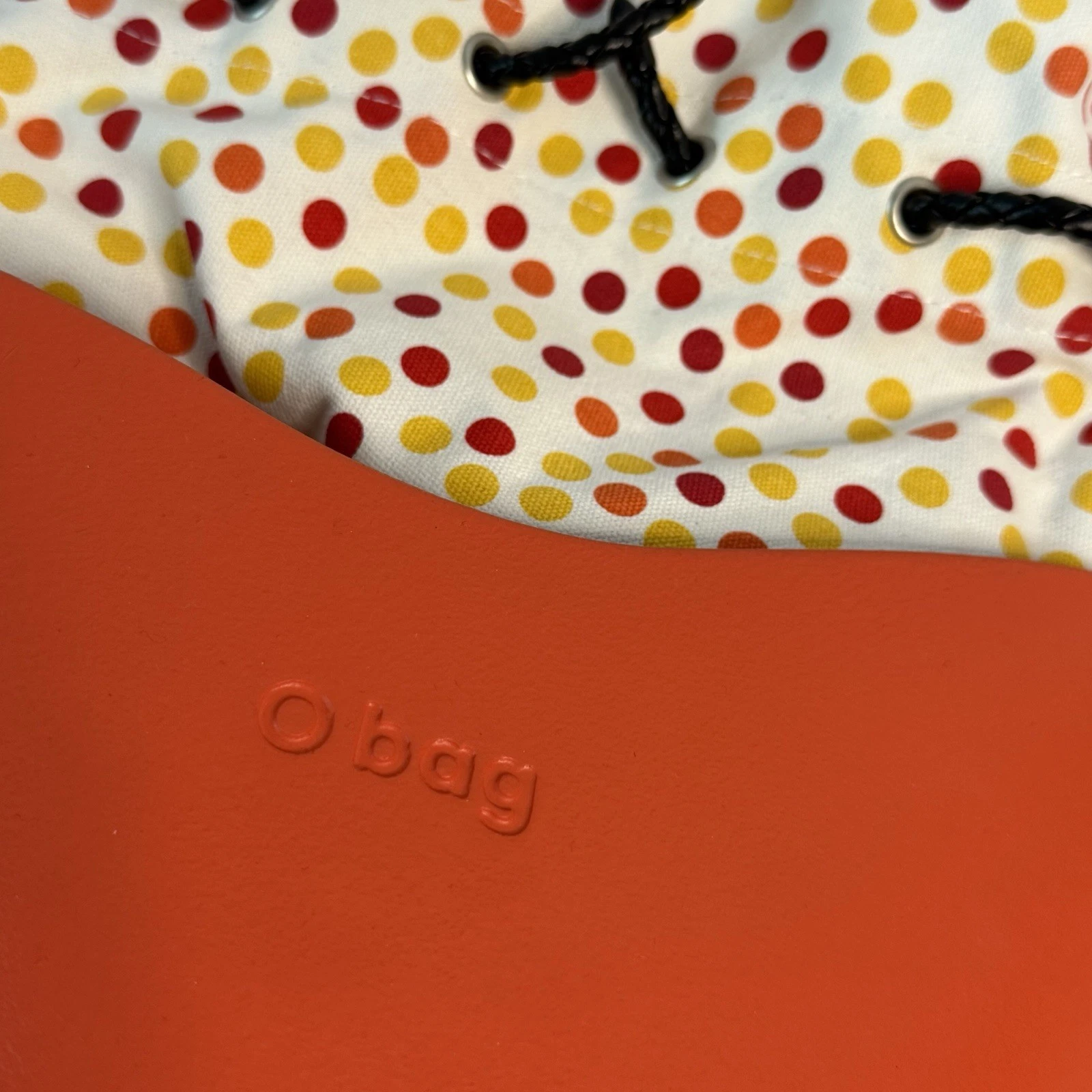 NEW 2009 OBAG ITALY RARE O Basket Tote Crossbody Bag Orange Yellow Polka Dot - O Bag