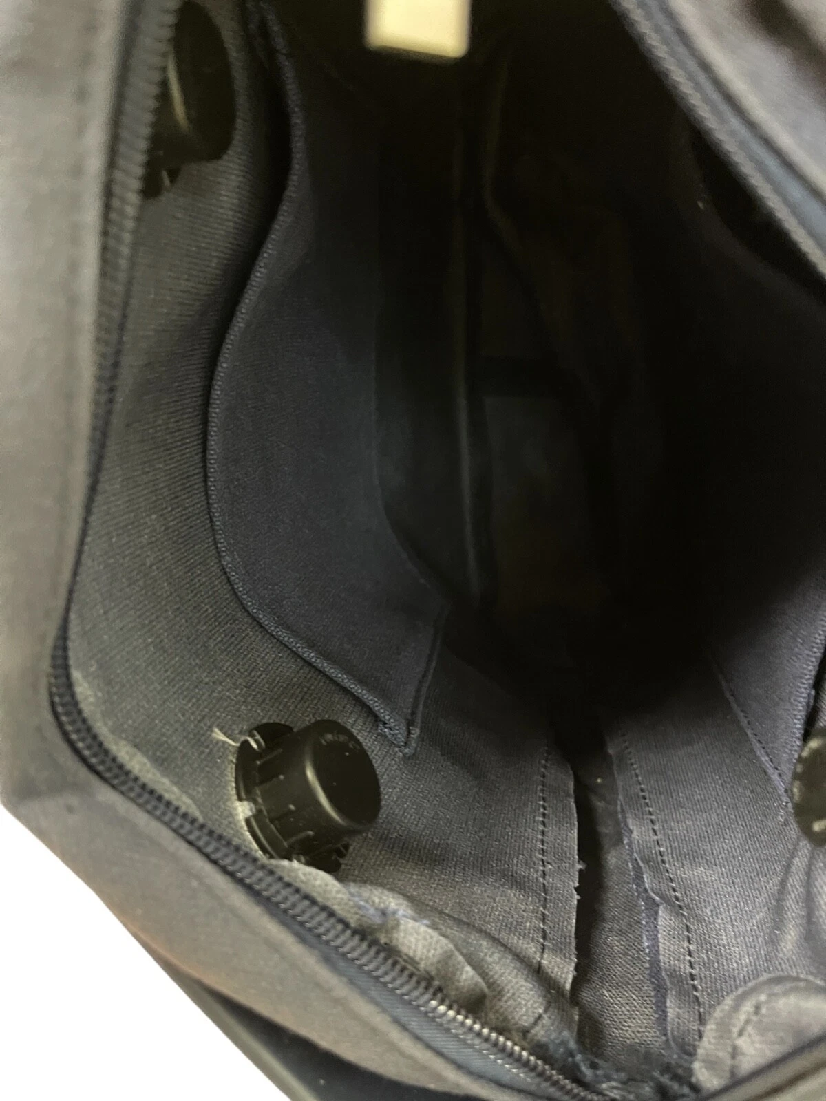 O bag Made in Italy Bucket Basket Tote Satchel Bag Navy Blue w/ Zippered Liner - O Bag