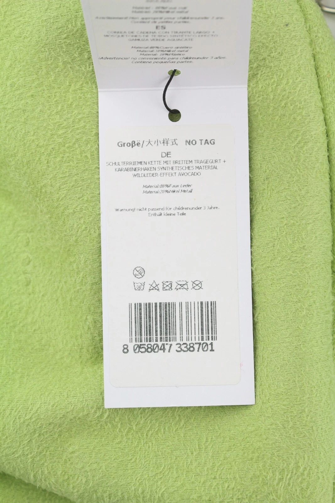 O Bag Extra Pocket Women Bag OS Green Faux Suede Silver Chain Crossbody - O Bag