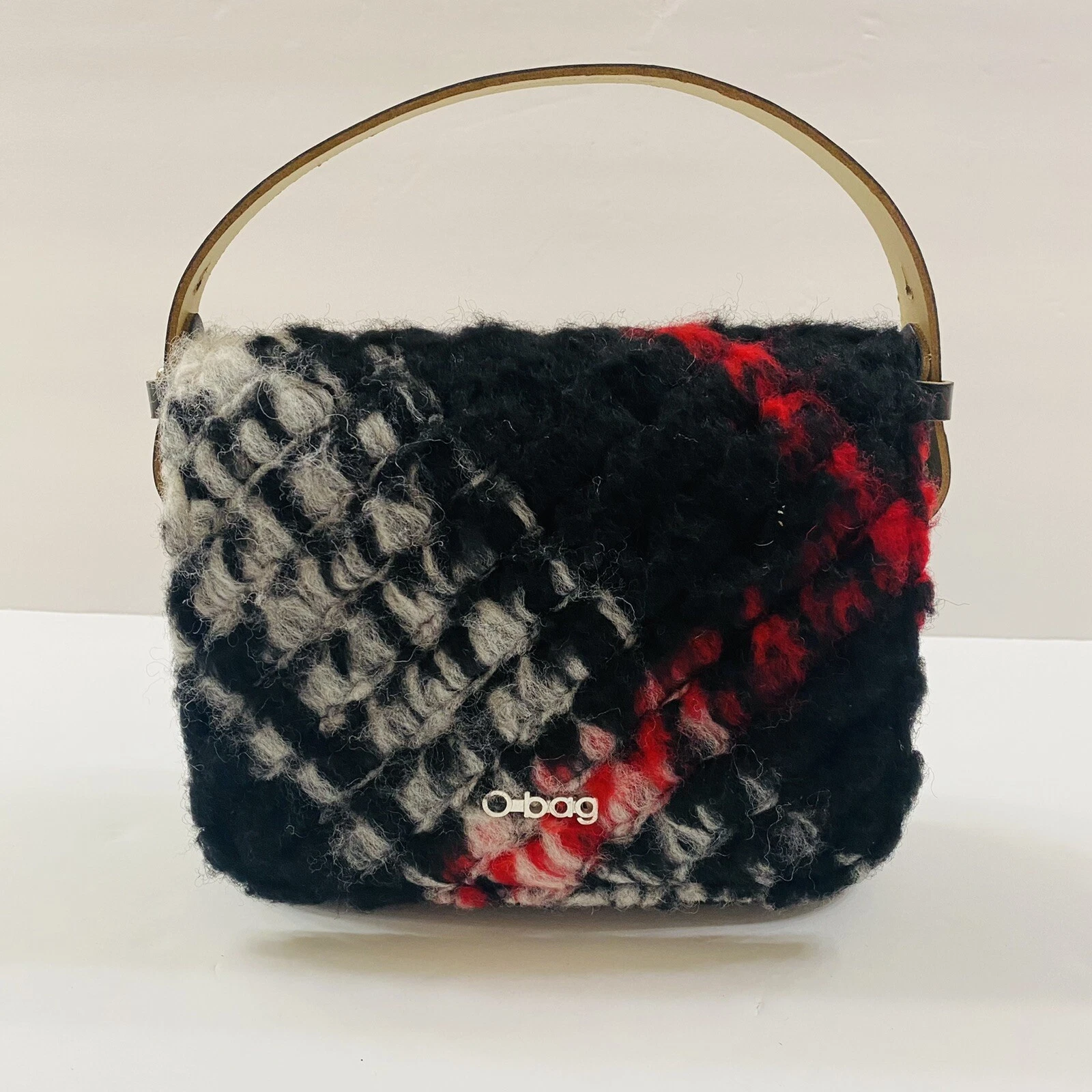 O BAG Small Purse Bag with Handle Italian Made Black Red Gray NEW - O Bag