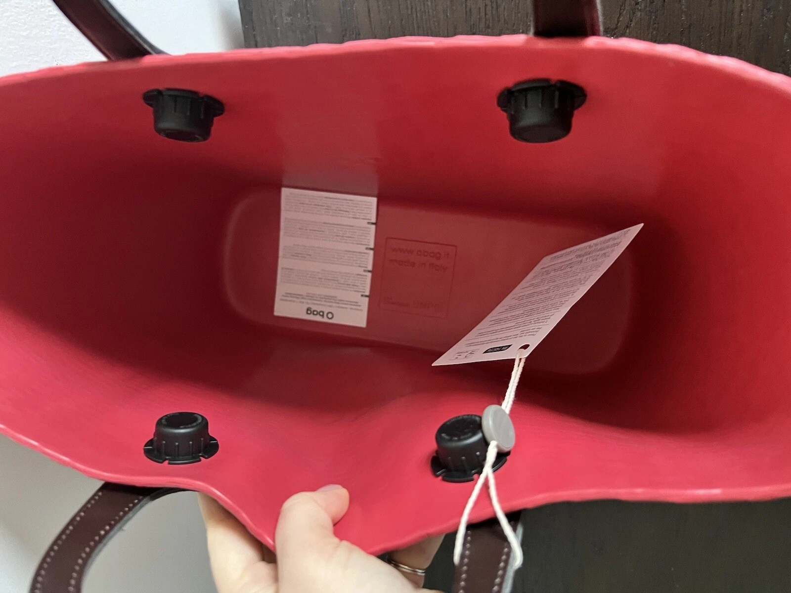 O BAG Red Rubber Handbag - O Bag