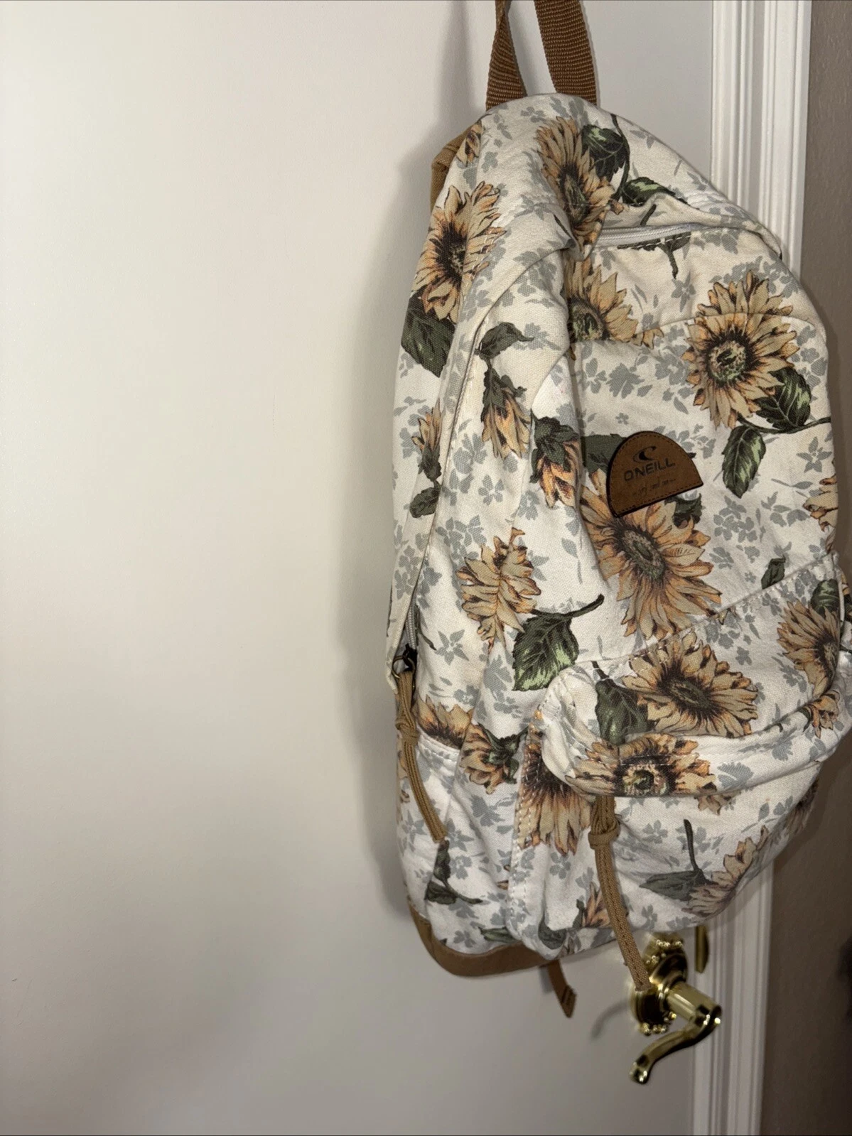 O’niel Board Shorts - Women’s Sunflower Print Backpack Bag - Yellow White Y2K - O Bag