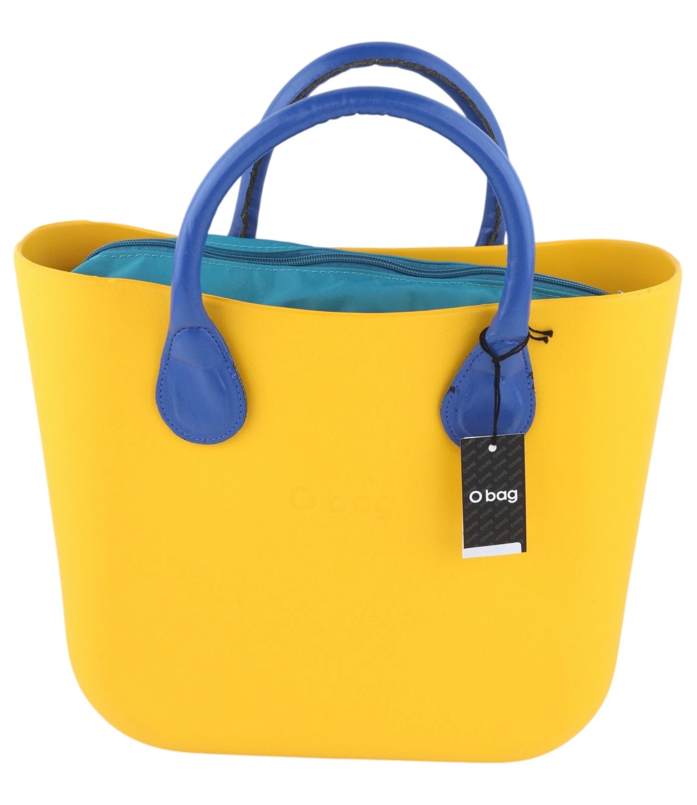 O Bag Mini Women Bag OS Yellow Blue Double Handles Zipper Square - O Bag