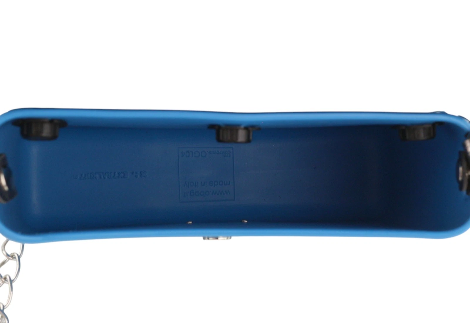 O Bag Glam Women Bag OS Blue Denim Insert Chain Clasp Crossbody - O Bag