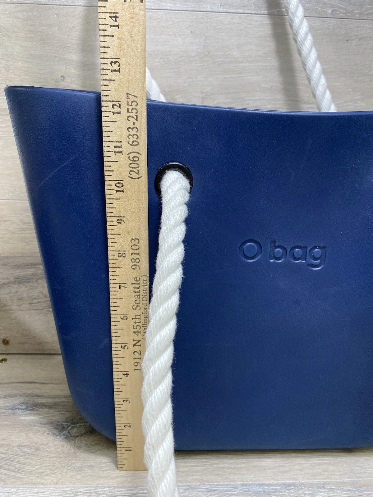 O Bag Fullspot Tote Handbag Purse Handles Rubber Washable Blue Extra Handles - O Bag