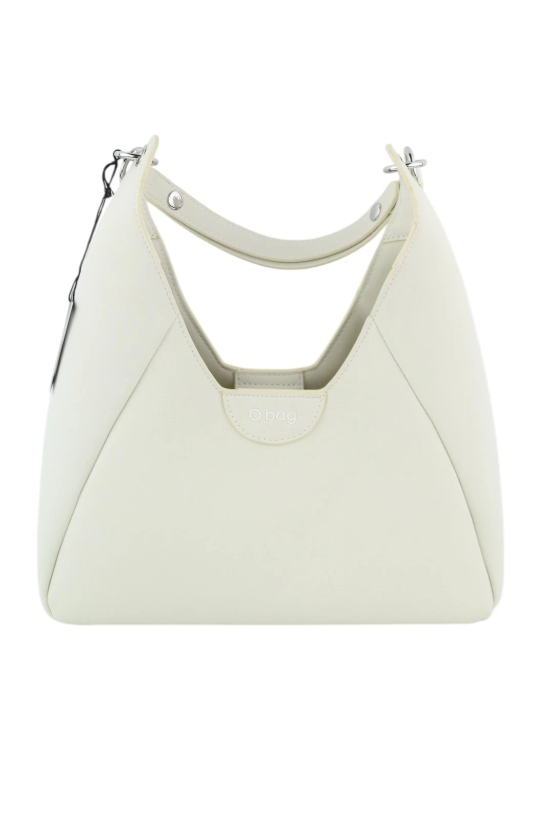 O Bag Ginevra Women Bag OS White Lined Hobo Crossbody Magnetic Closure Casual - O Bag