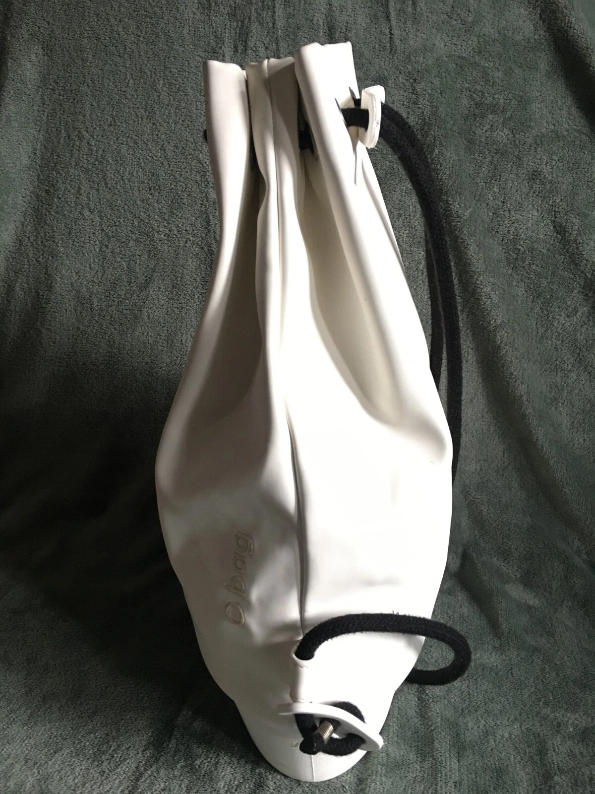 O Bag White Adjustable Drawstring Backpack Italy - O Bag