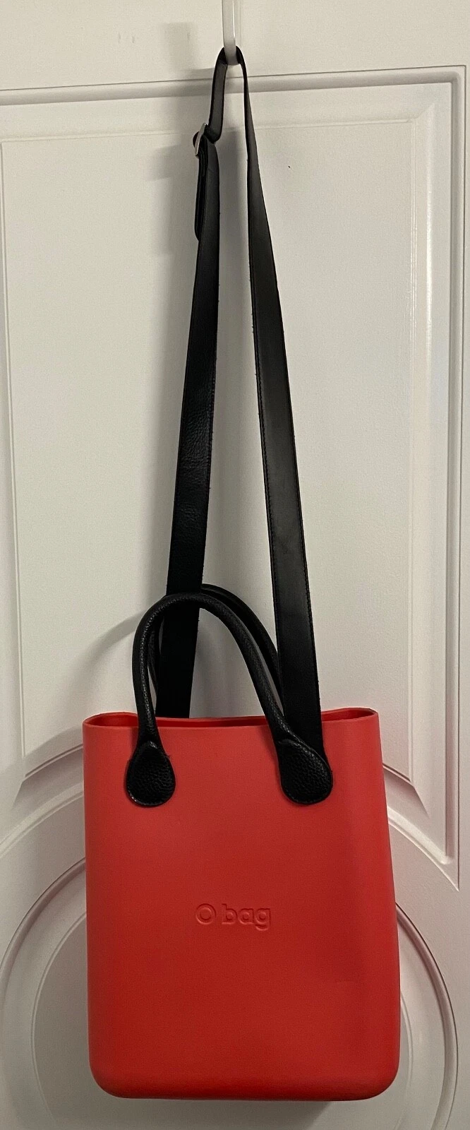 OBAG LARGE TOTE PINK, LEATHER HANDLES & SHOULDER STRAP, COTTON ZIP INSERT, ITALY - O Bag